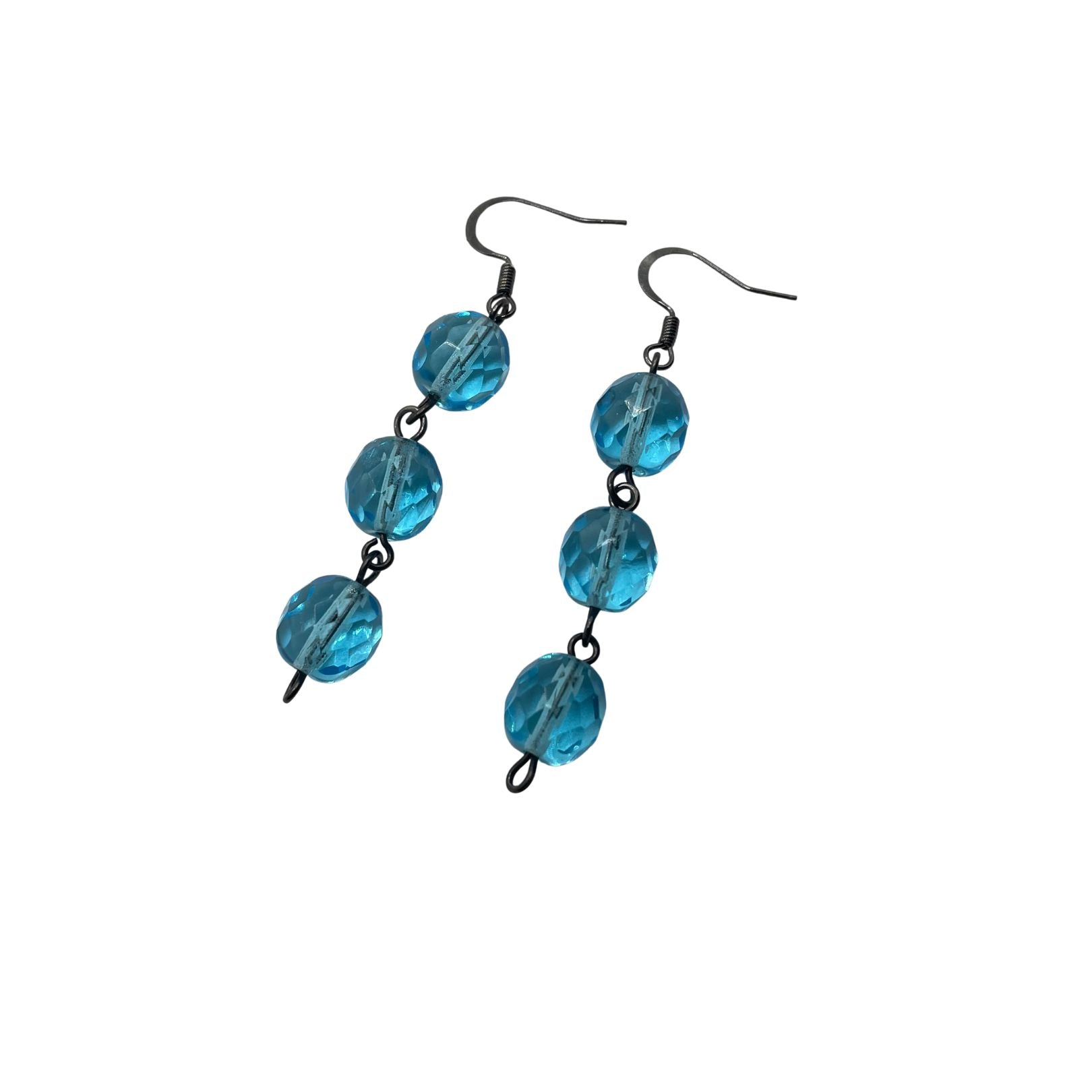 blue crystal earrings by Amy Delson