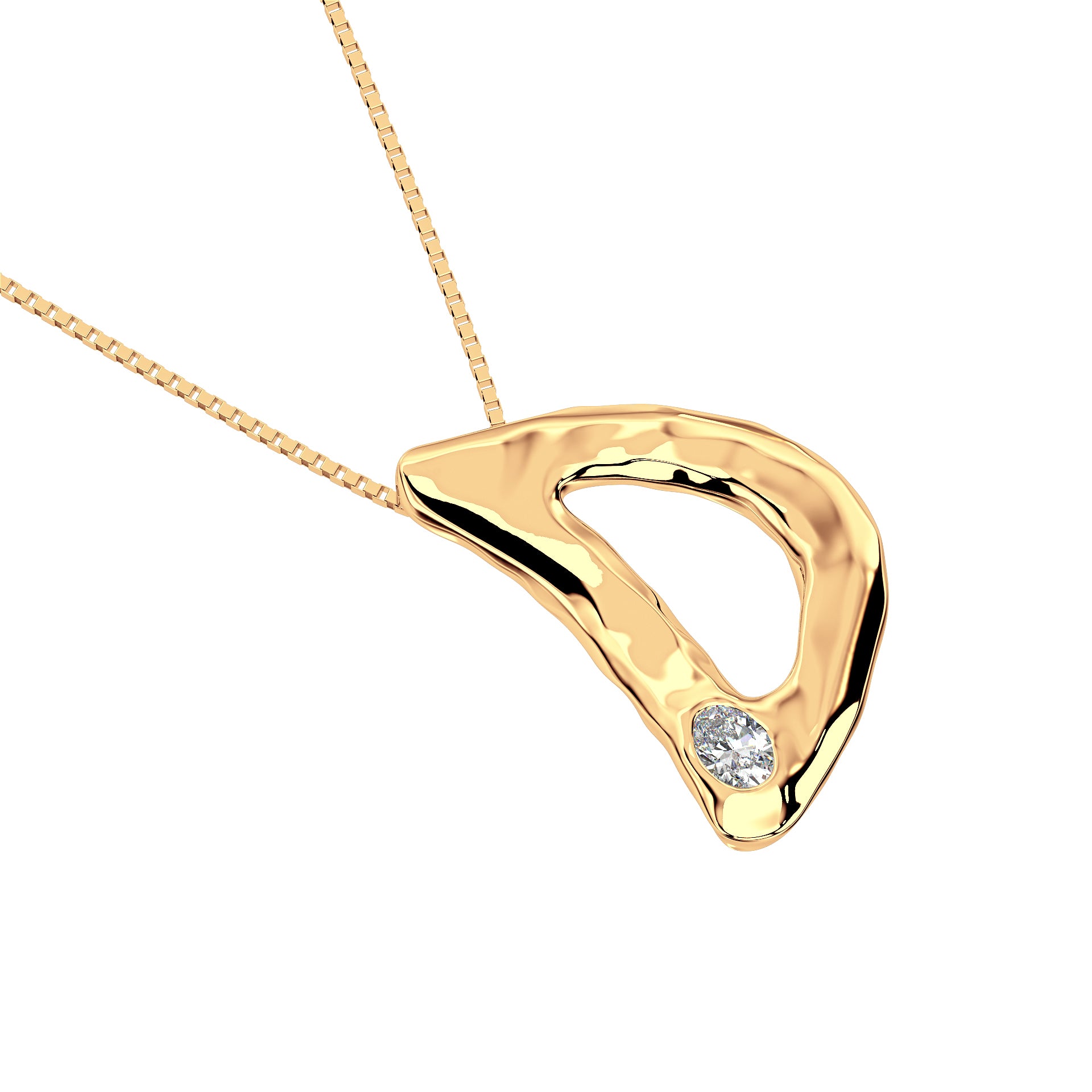 14k Gold with Lab Diamond Letter D Necklace by Amy Delson