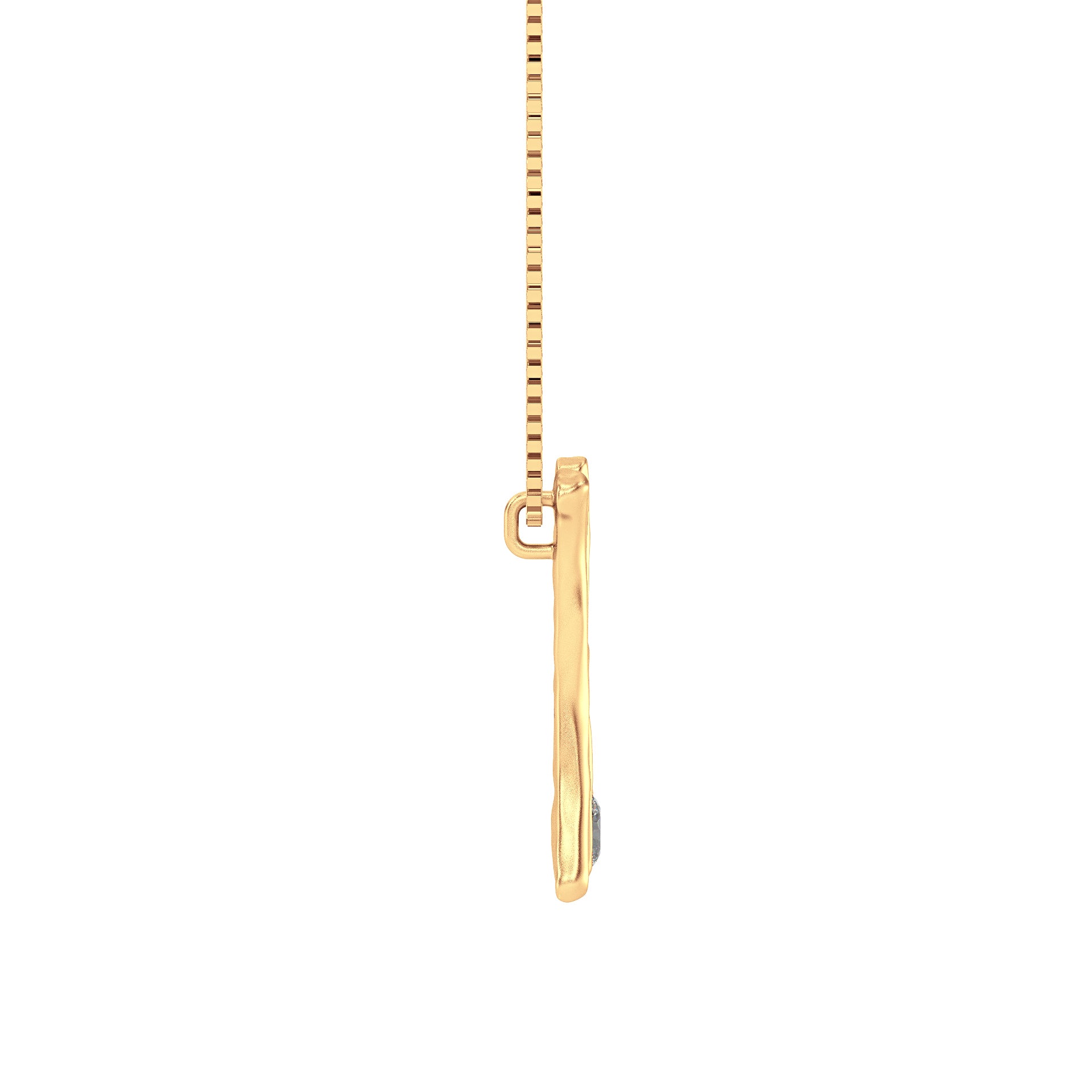 Letter H Necklace in 14K Gold with Oval Lab Diamond
