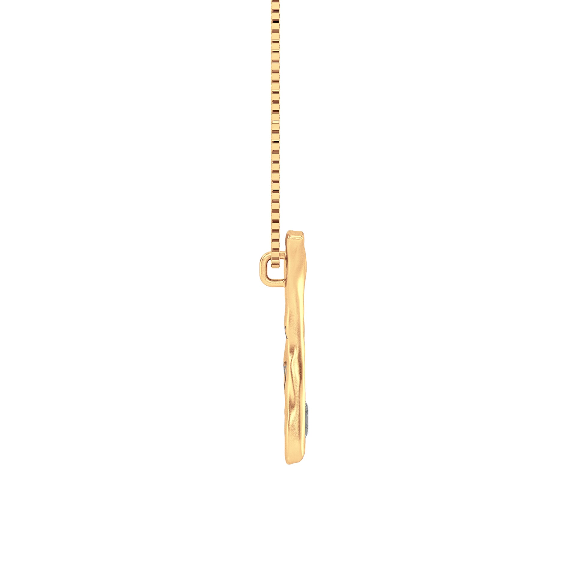 Letter P Necklace in 14K Gold with Oval Lab Diamond