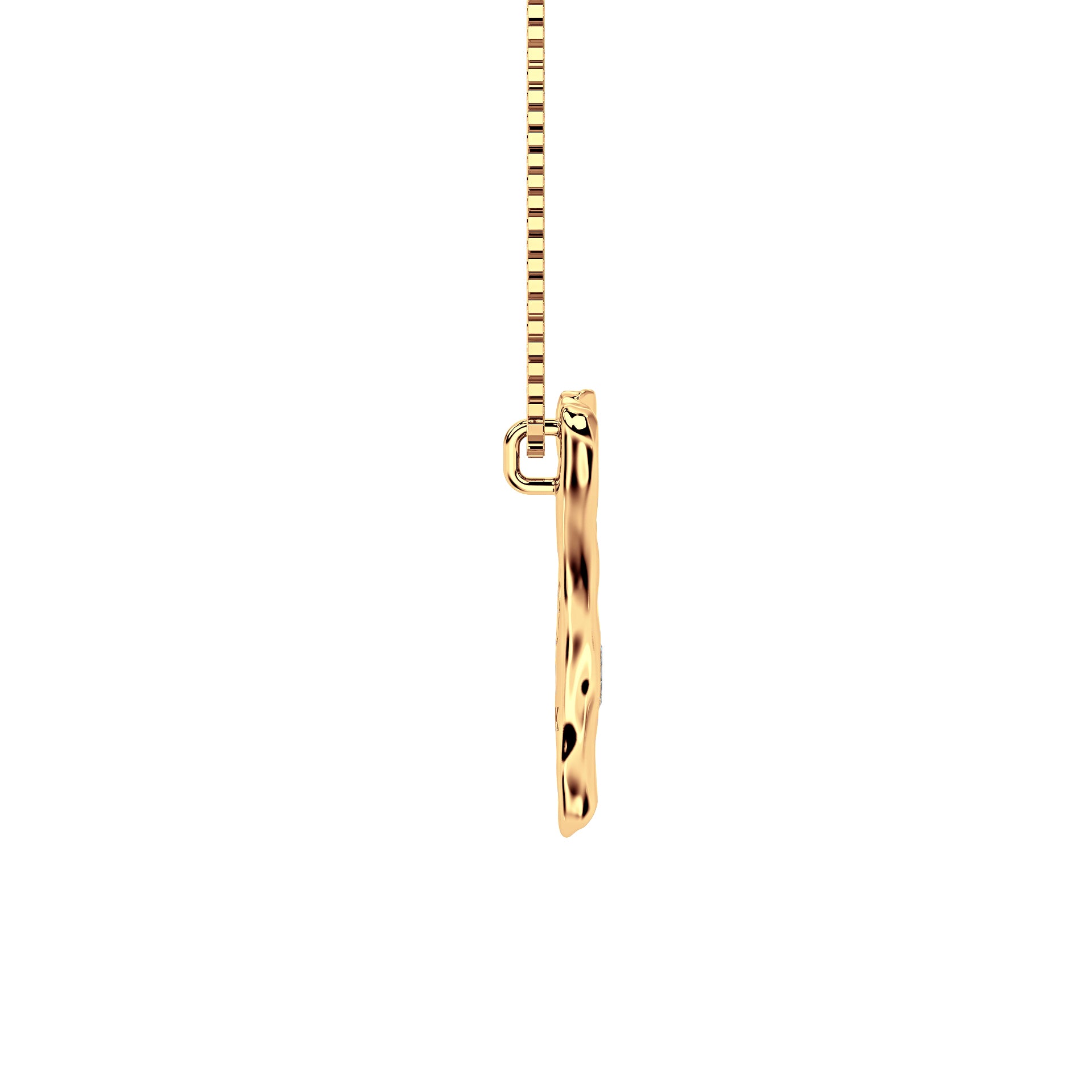 side view of 14k Gold with Lab Diamond Letter Y Necklace by Amy Delson