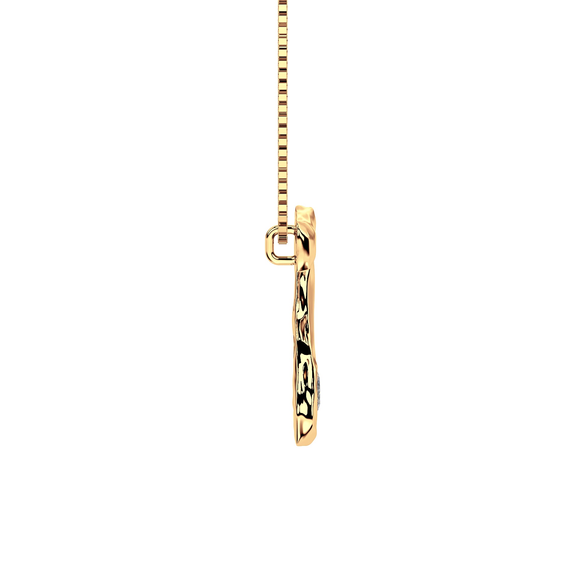 Side view of 14k Gold with Lab Diamond Letter Z Necklace by Amy Delson