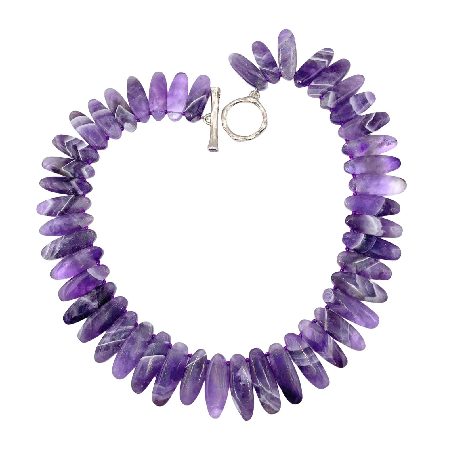 Amethyst choker toggle necklace by Amy Delson