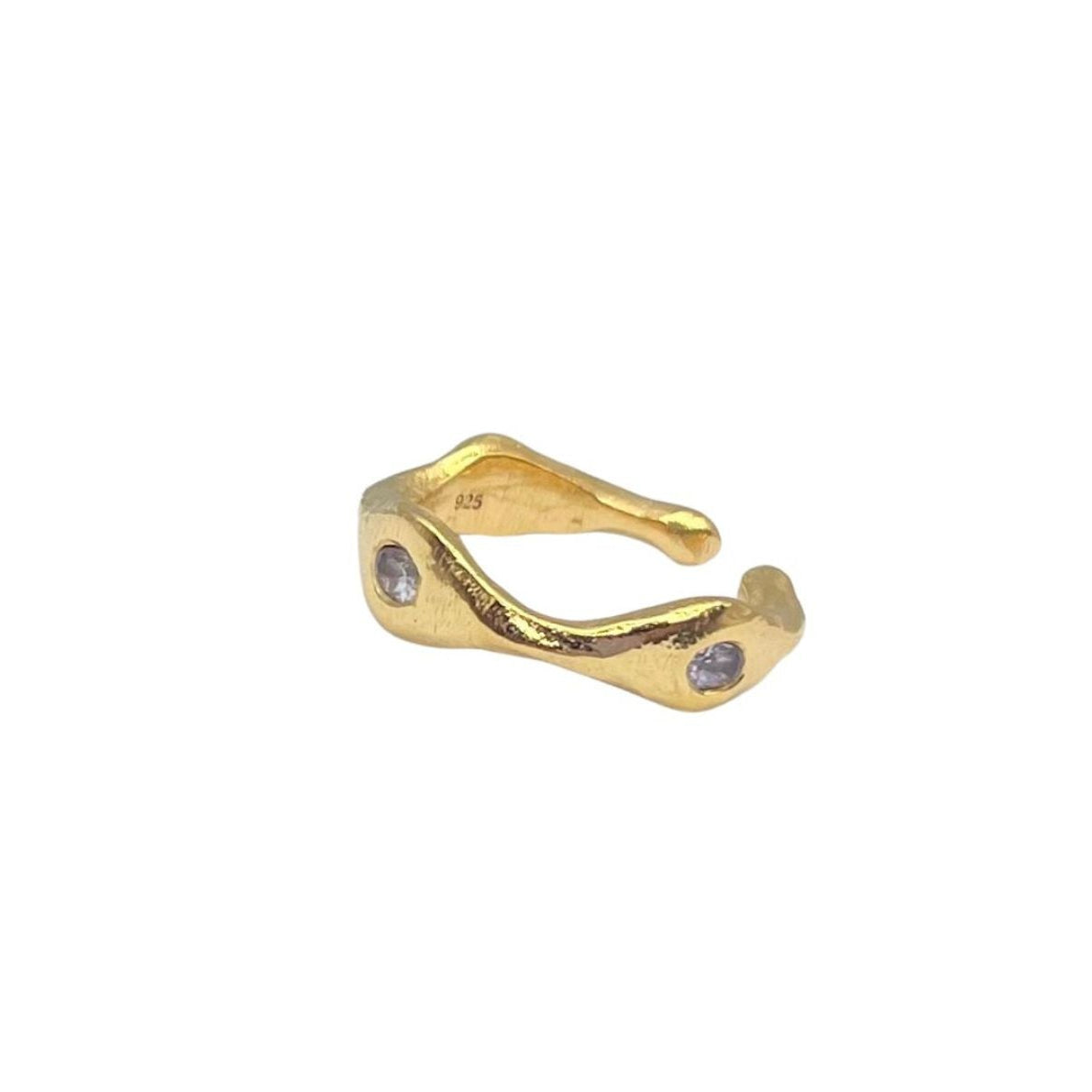 Amy Delson white topaz gold vermeil ear cuff