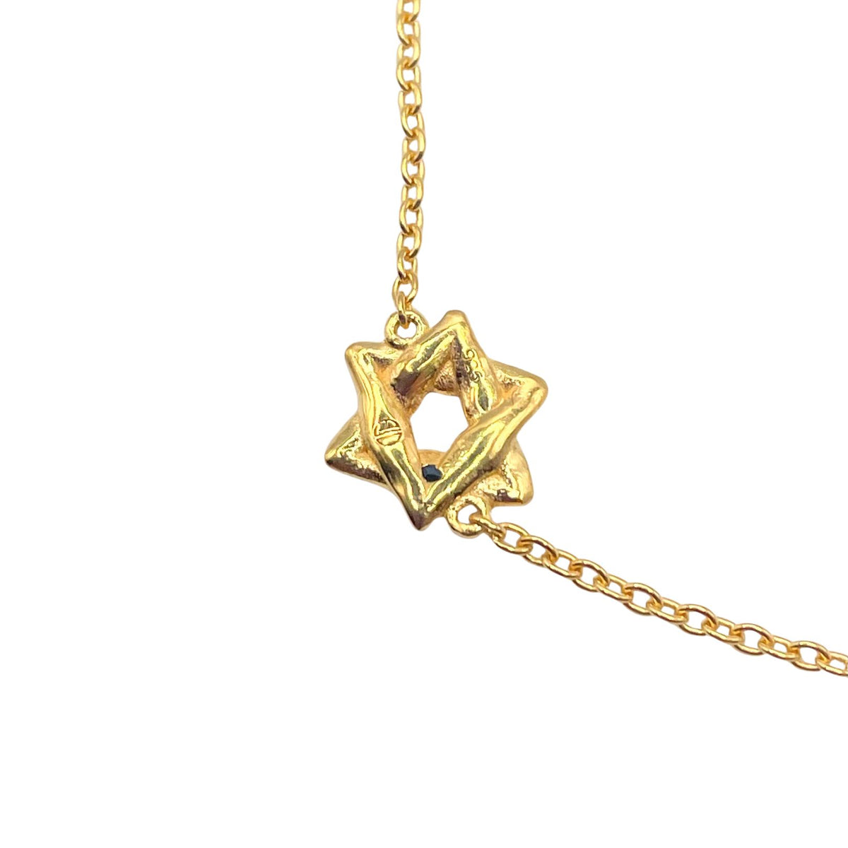 Back of gold Star of David bracelet by Amy Delson