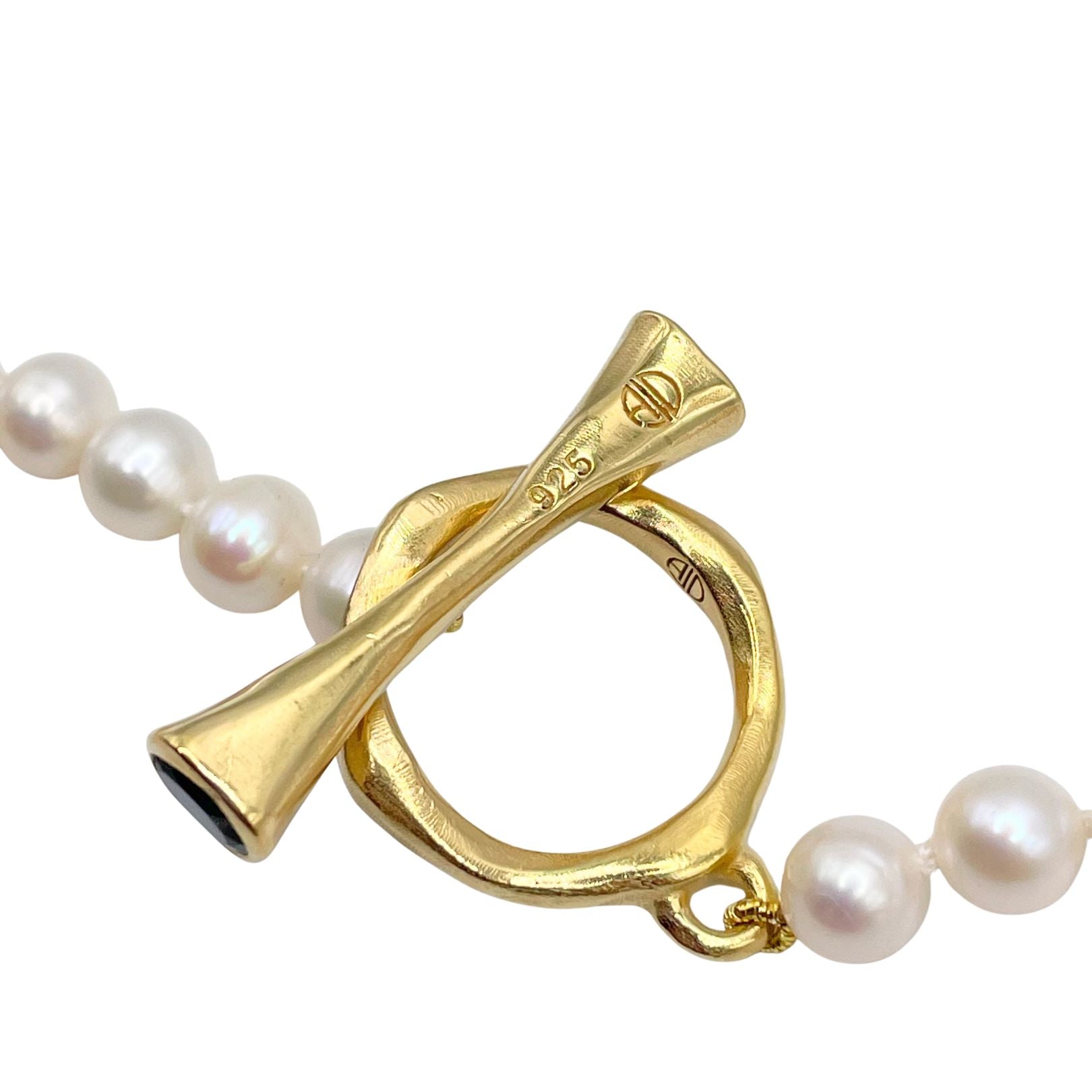 Gold Toggle Clasp with pearls by Amy Delson