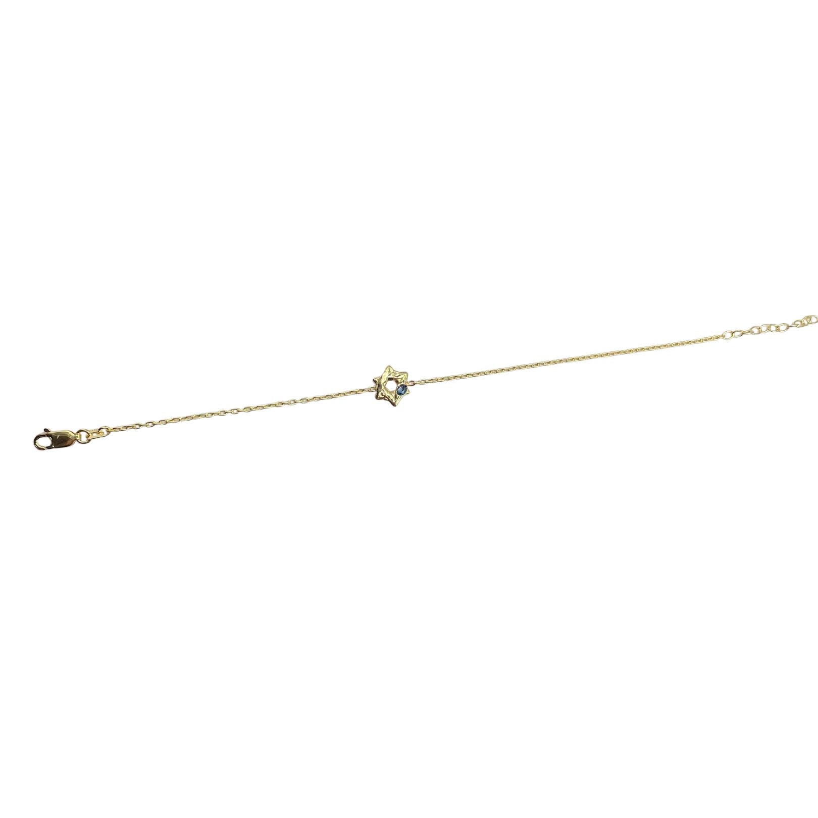 Gold Vermeil Star of David Bracelet with London Blue Topaz by Amy Delson