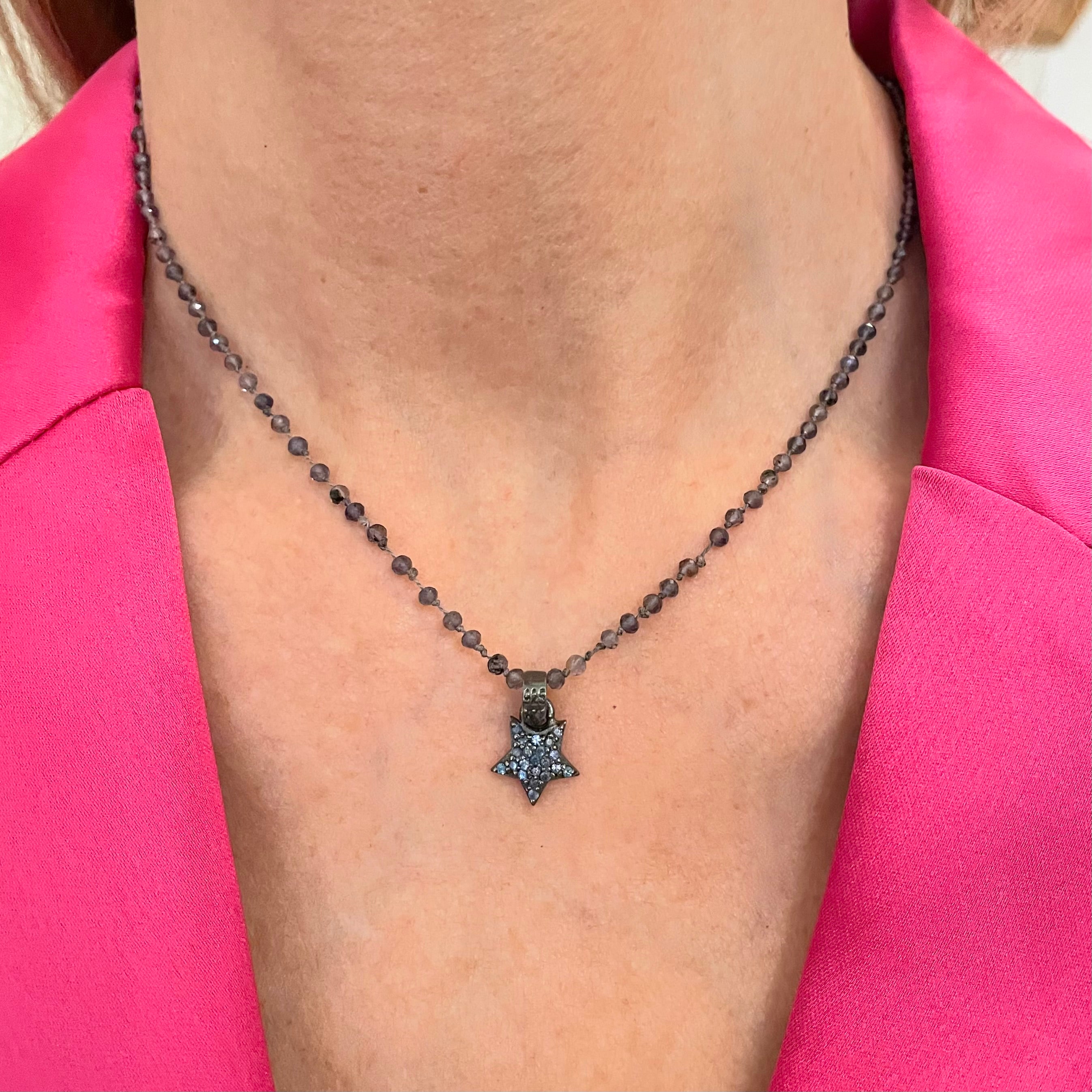 Blue diamond star necklace by Amy Delson