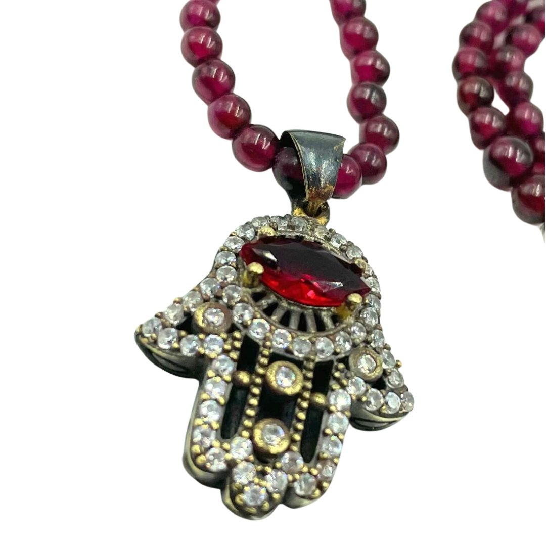 Red Hamsa Necklace Amy Delson