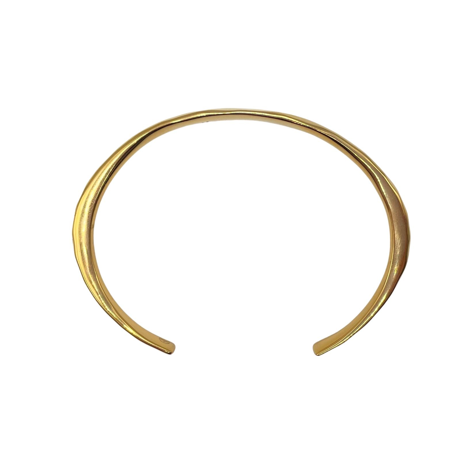 Side view gold forged cuff by Amy Delson