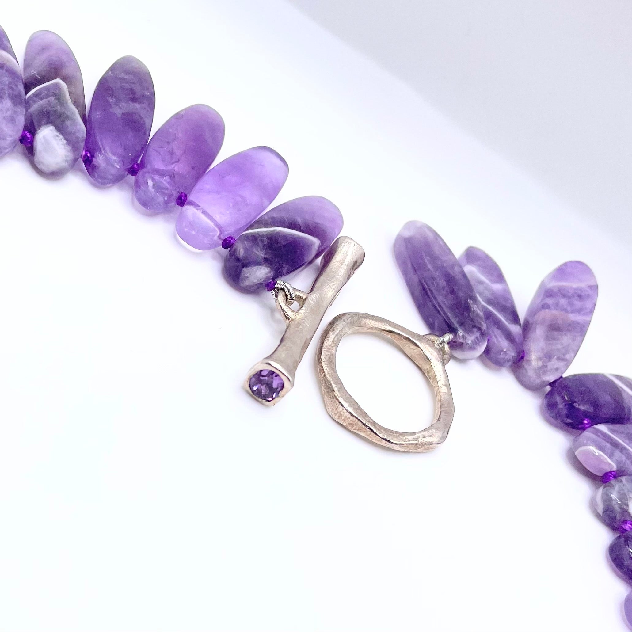 Sterling Silver Toggle clasp with Amethyst by Amy Delson