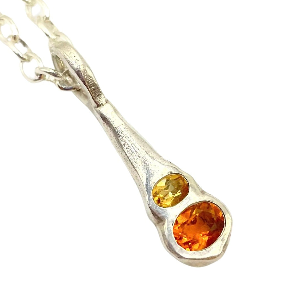 Citrine silver pendant necklace by Amy Delson