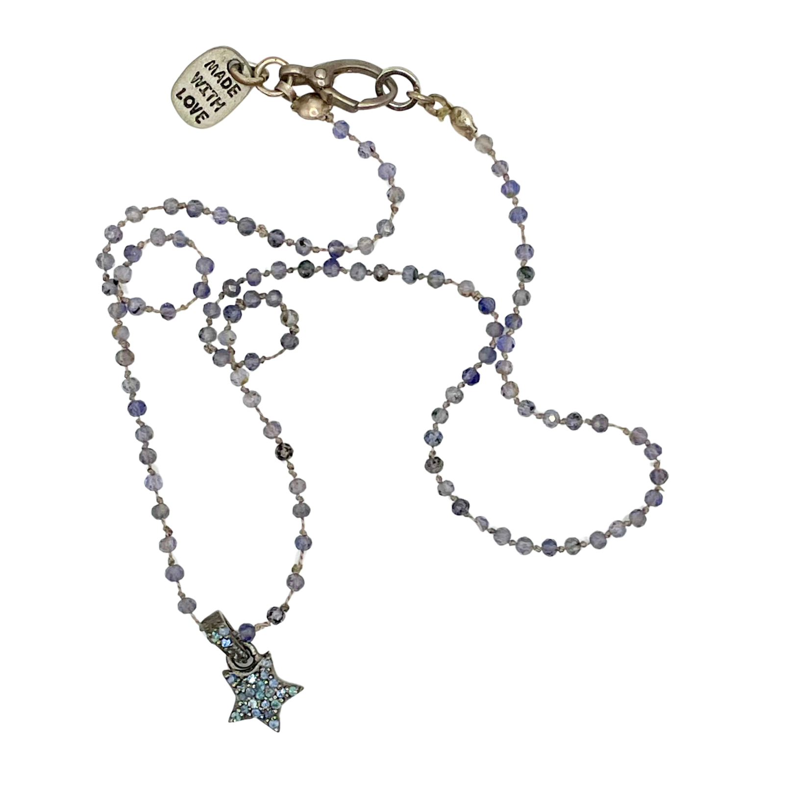 Iolite Blue diamond star necklace by Amy Delson