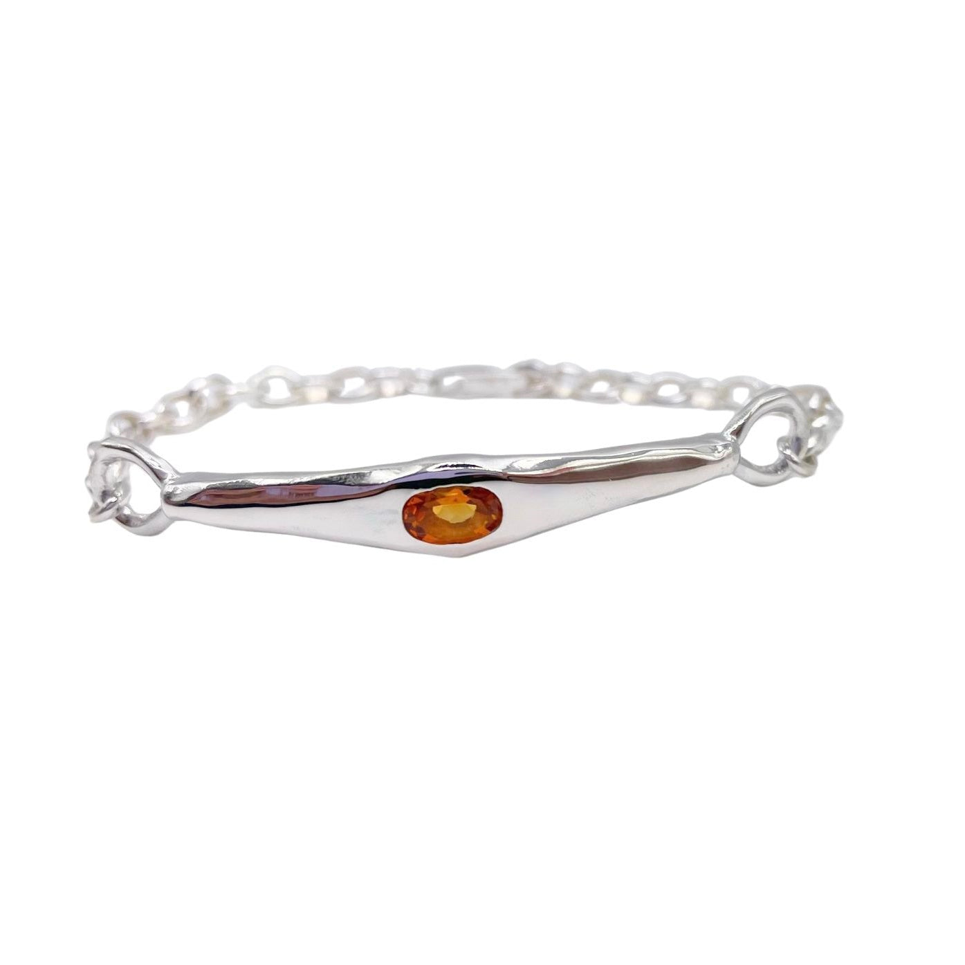 Blake - Adjustable Orange Citrine Sterling Silver Bracelet