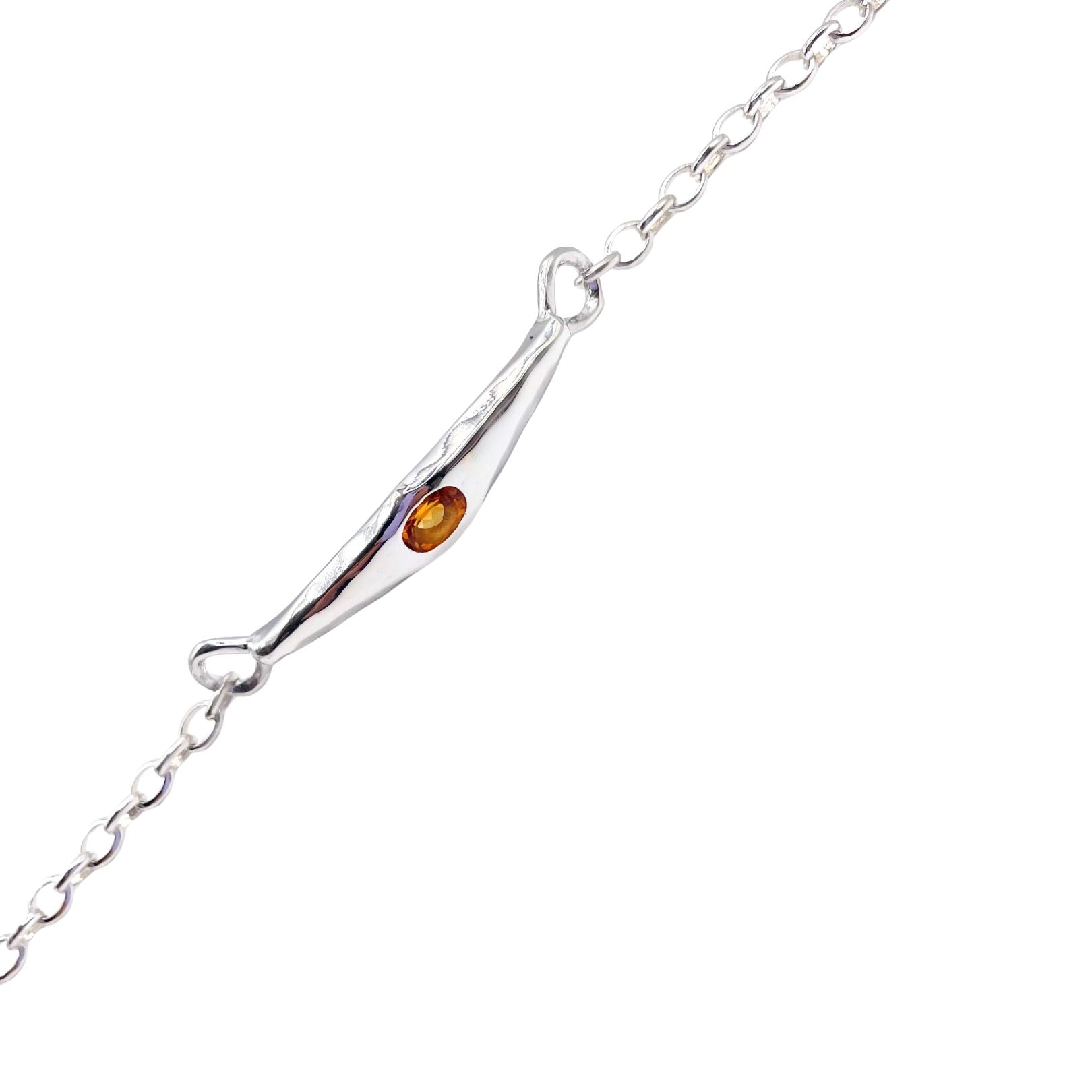 Blake - Adjustable Orange Citrine Sterling Silver Bracelet