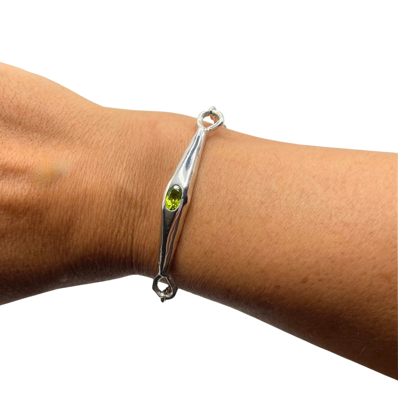 Blake - Adjustable Green Peridot Sterling Silver Bracelet