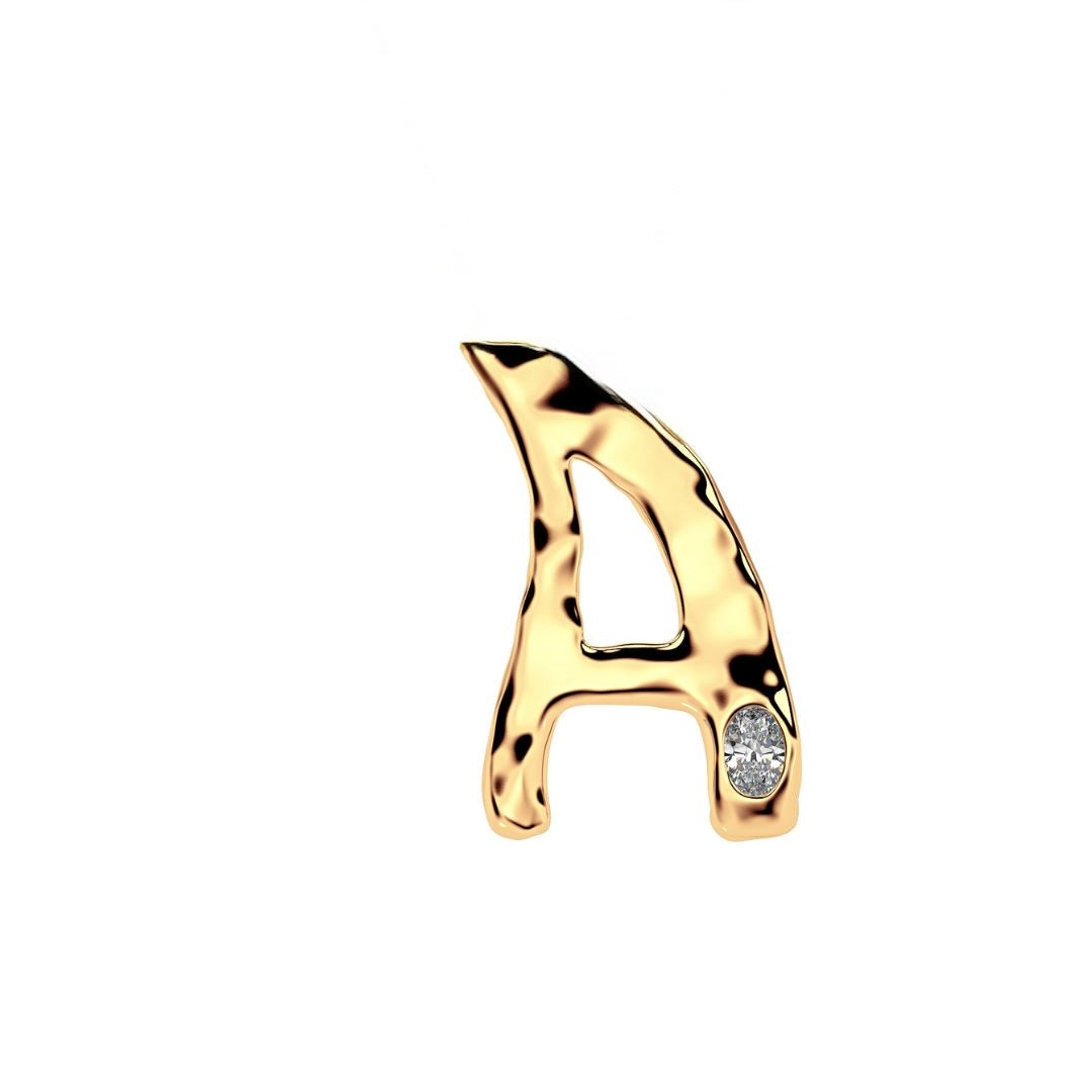 Letter A in 14k Gold by Amy Delson