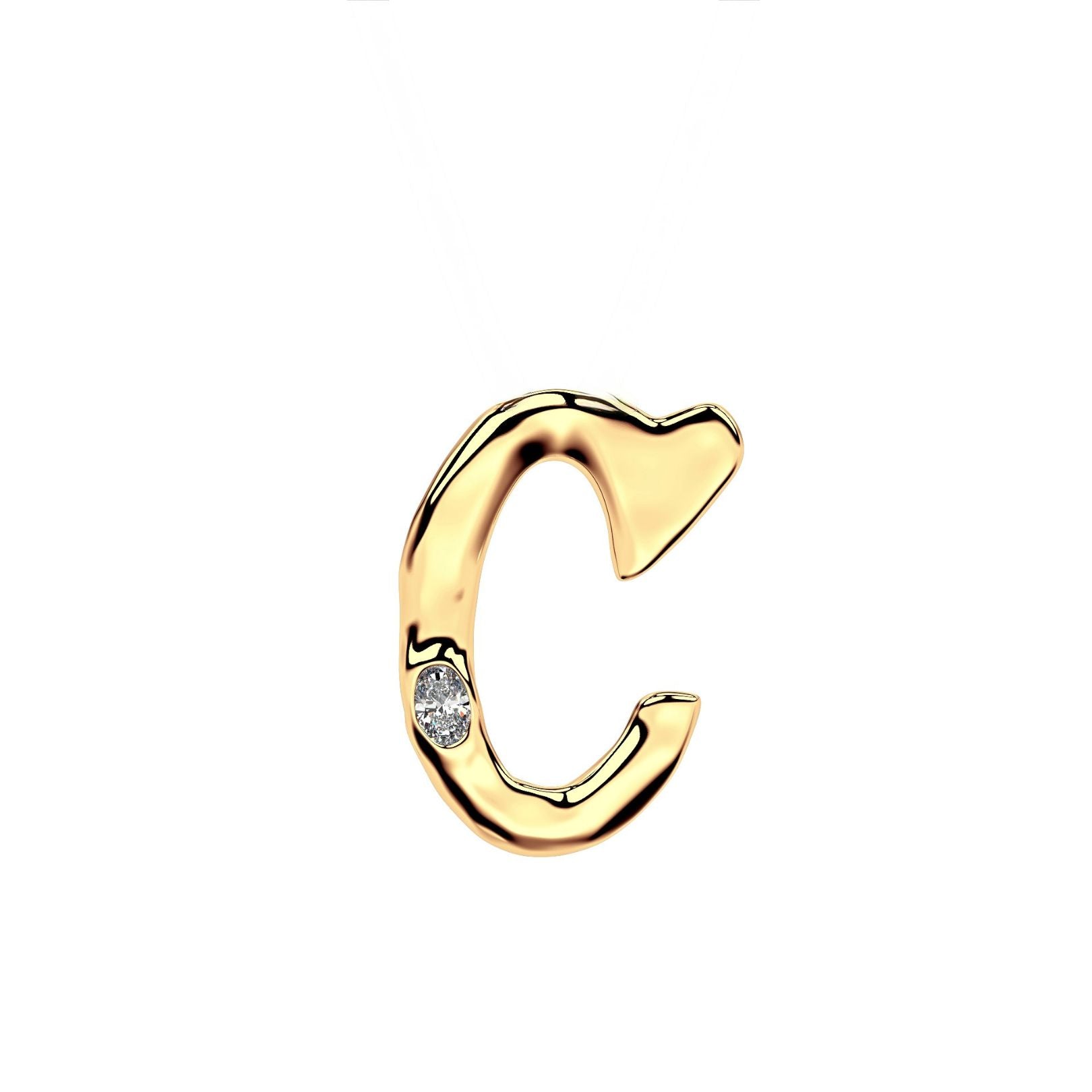 Letter C in 14k Gold by Amy Delson