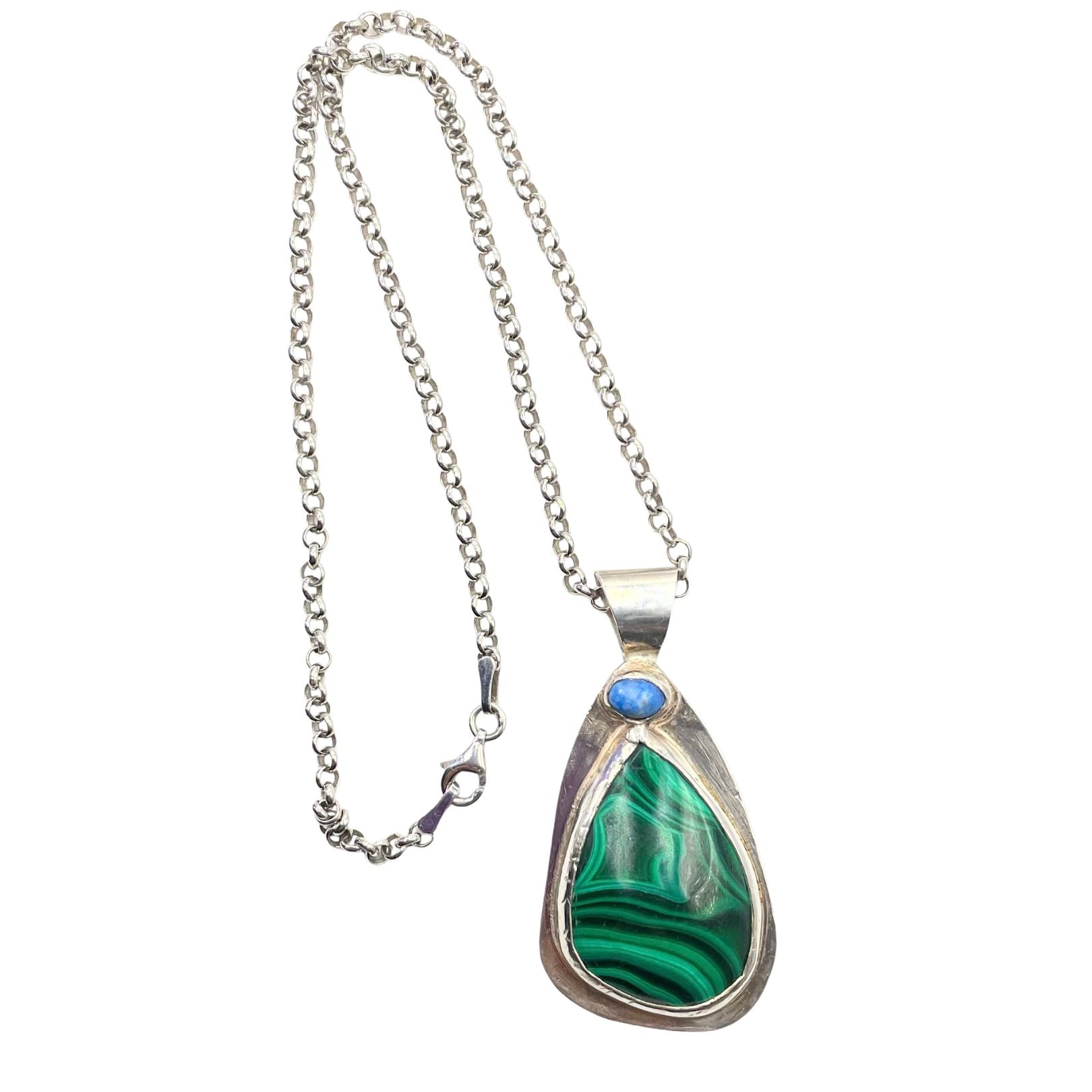Malachite Lapis Lazuli Sterling Silver necklace by Amy Delson