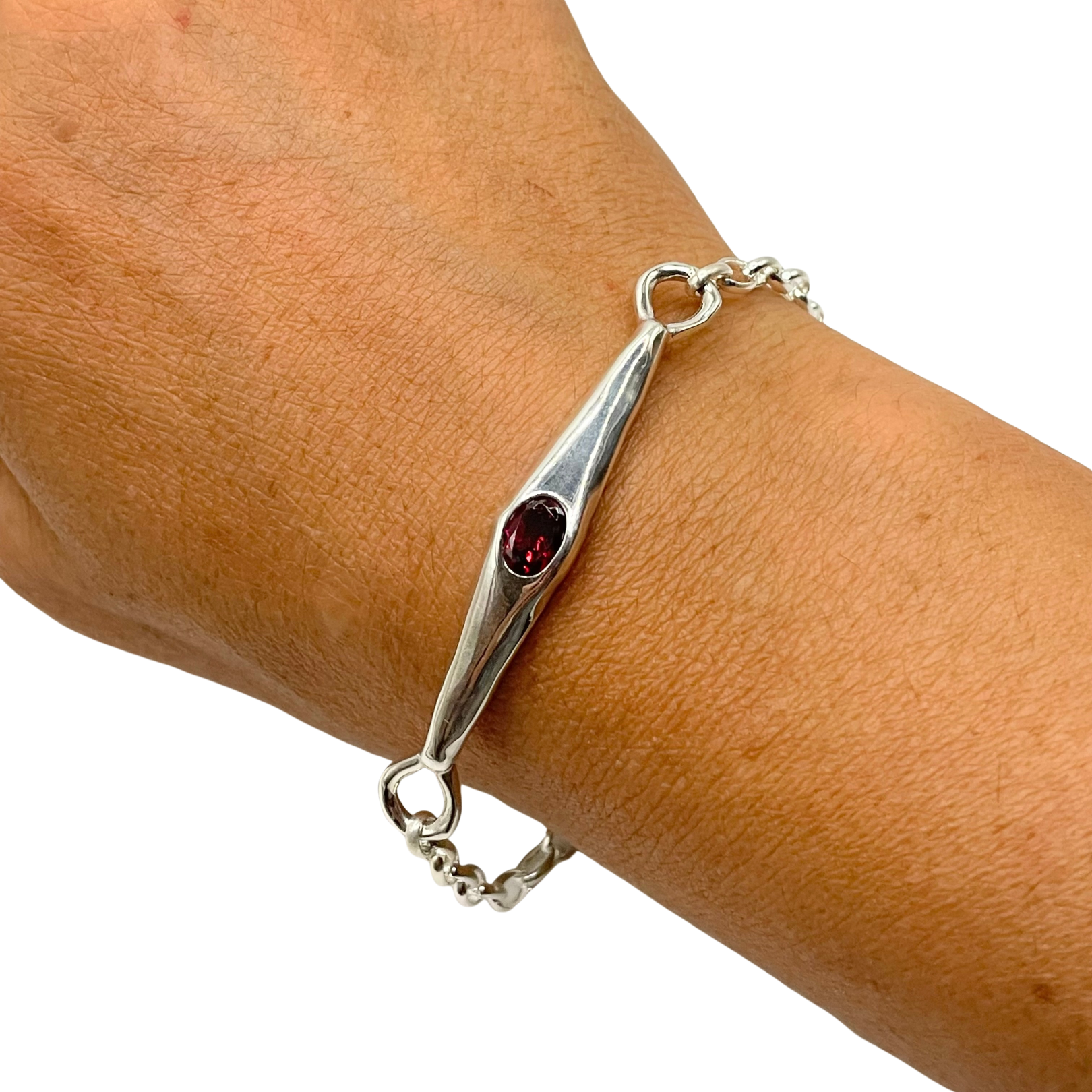 Top View Amy Delson Silver Garnet
bracelet