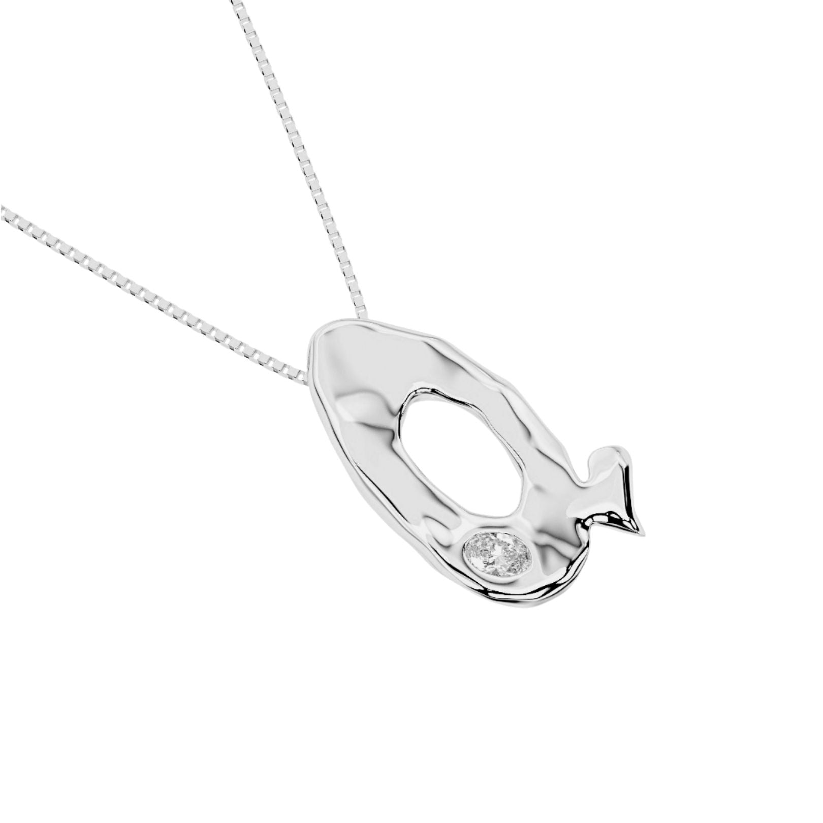 white gold with lab diamond letter Q necklace by Amy Delson