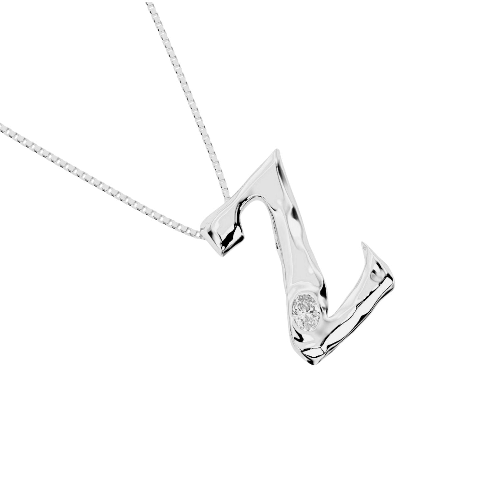white gold with lab diamond letter Z necklace by Amy Delson