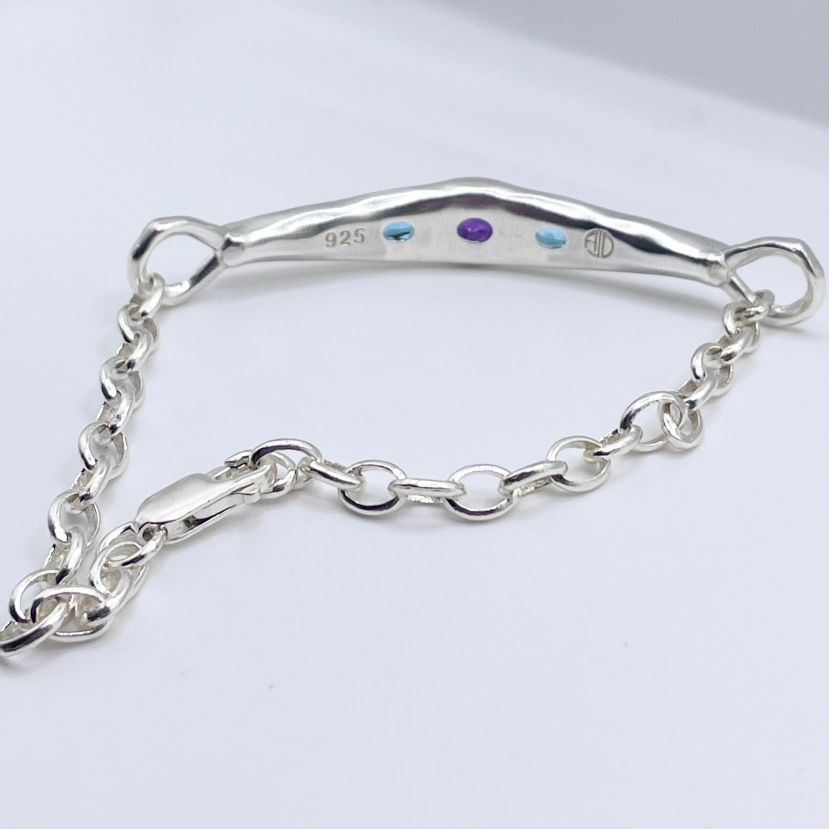 Blair - Adjustable Purple Amethyst, Swiss Blue Topaz Sterling Silver Bracelet