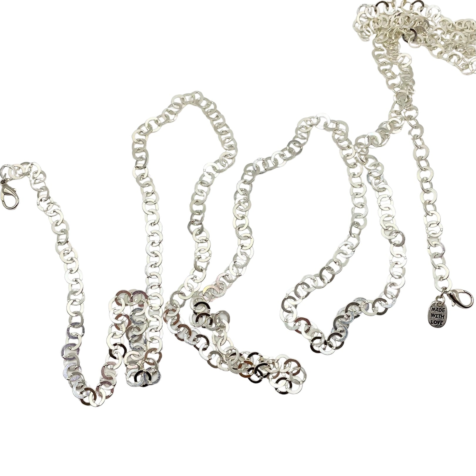 Silver body chain by Amy Delson