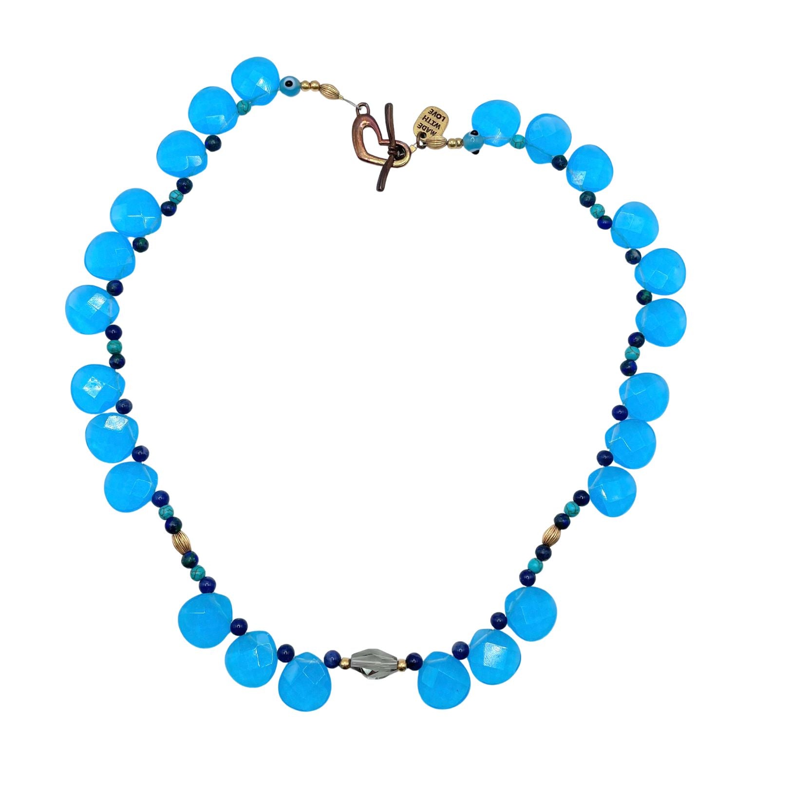 Cleo - Blue Lapis, Turquoise and Glass Necklace