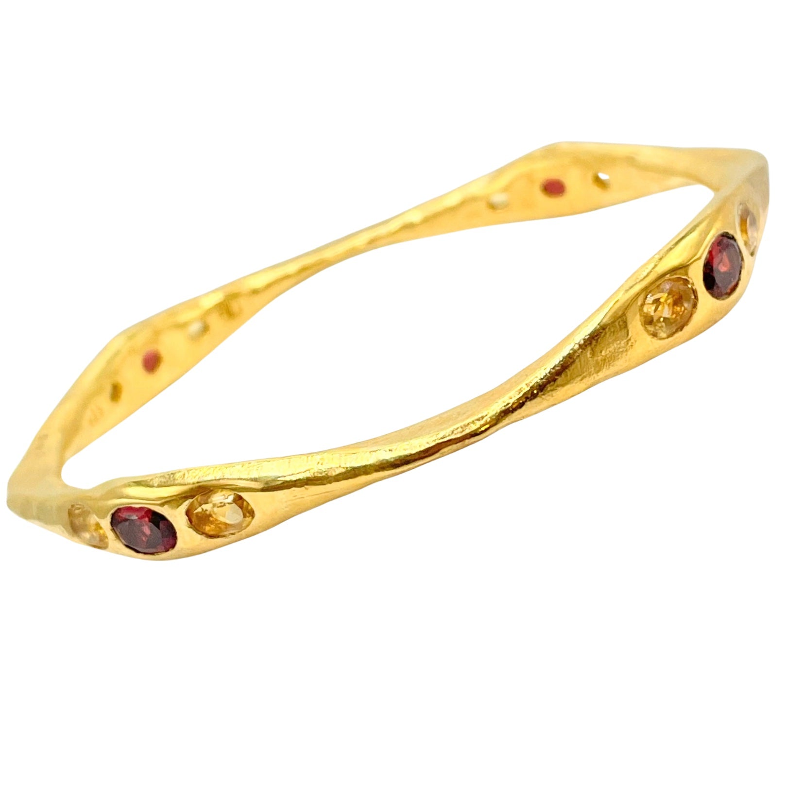 Garnet Citrine gold bangle by Amy Delson