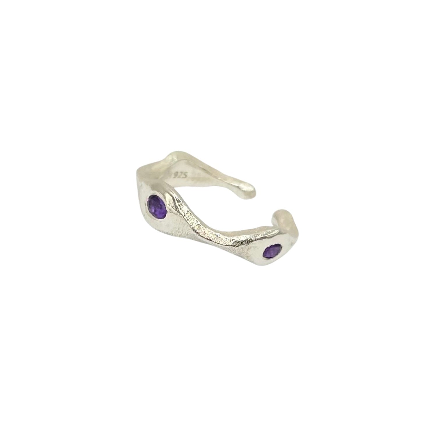 Amethyst silver ear cuff Amy Delson
