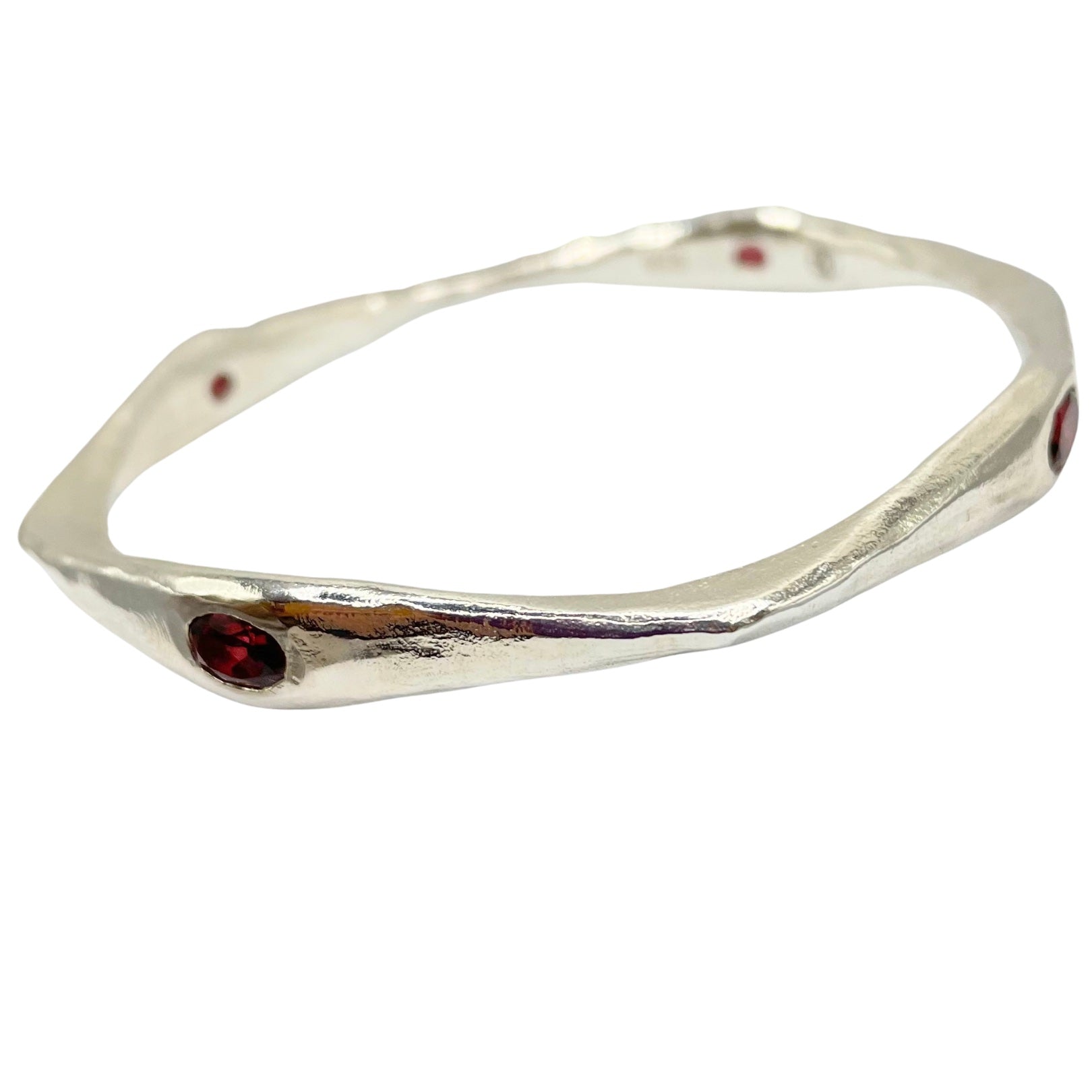 Amy Delson Garnet silver bangle