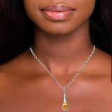 Amy Delson silver citrine necklace on model