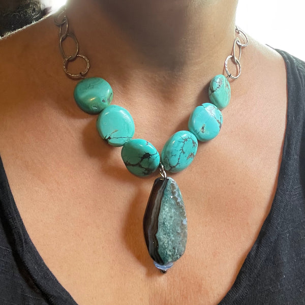 Amy Delson Jewelry Trina Necklace with Sterling silver and turquoise