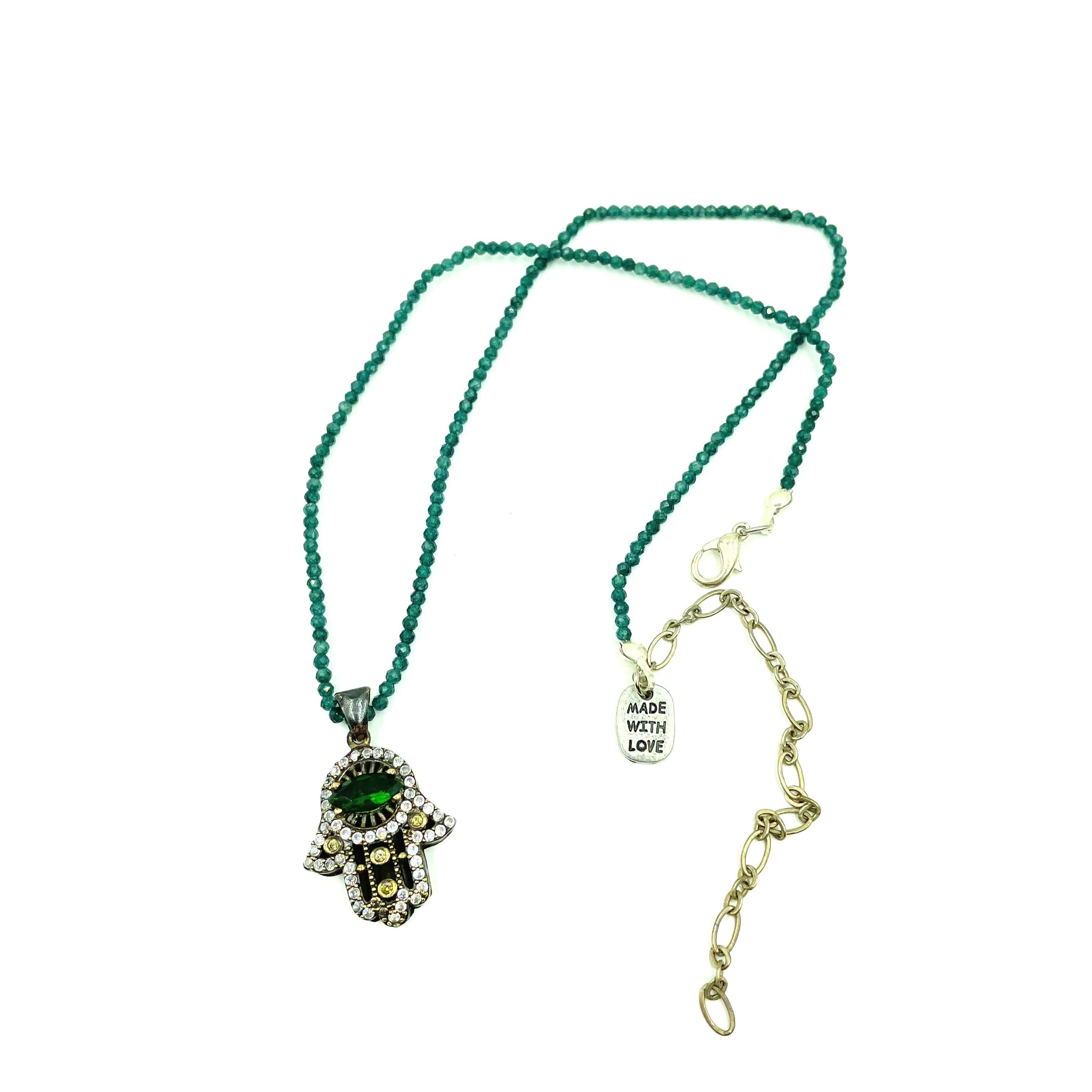 Amy Delson Green Aventurine Hamsa Necklace