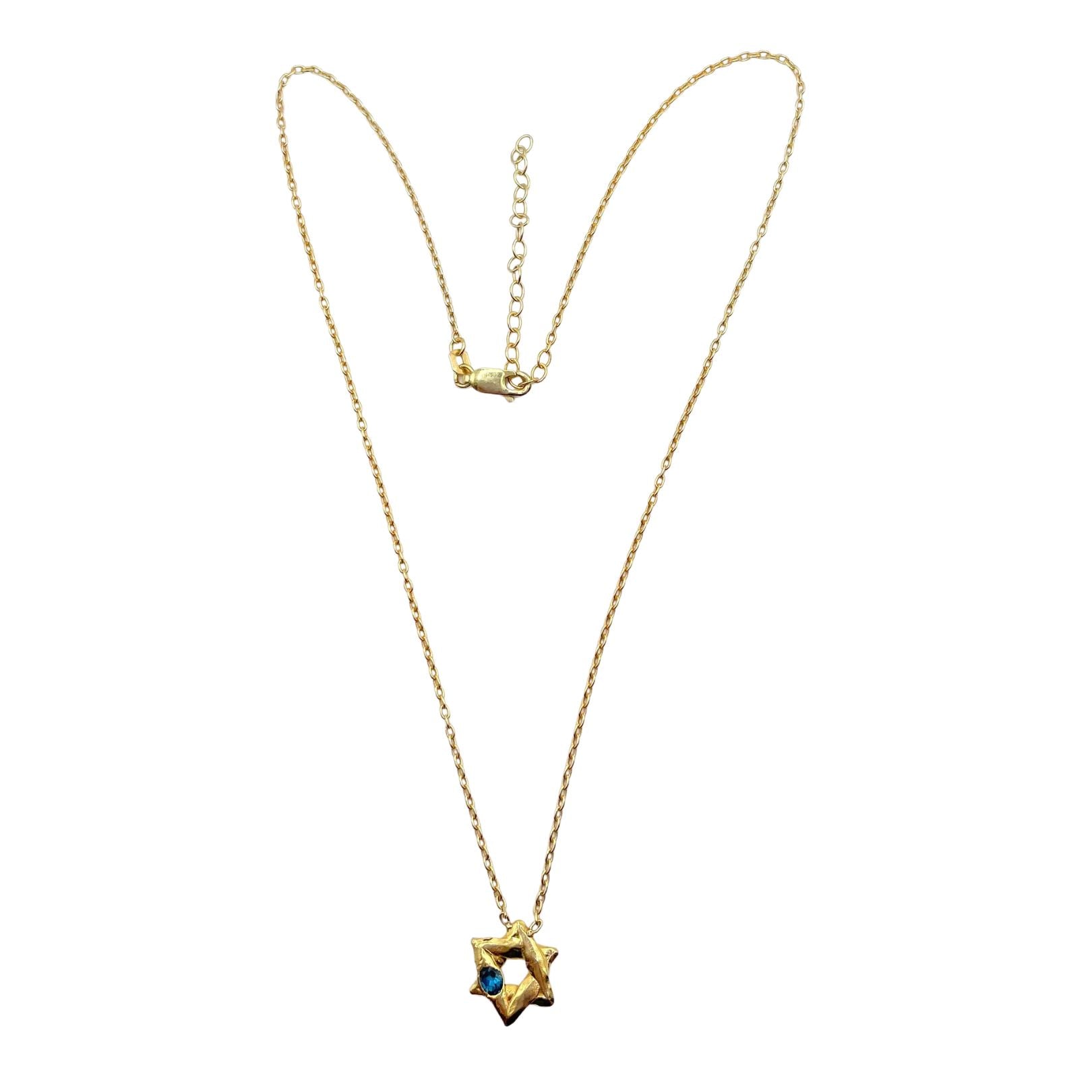 18k gold vermeil with 
London blue topaz star of David necklace by Amy Delson