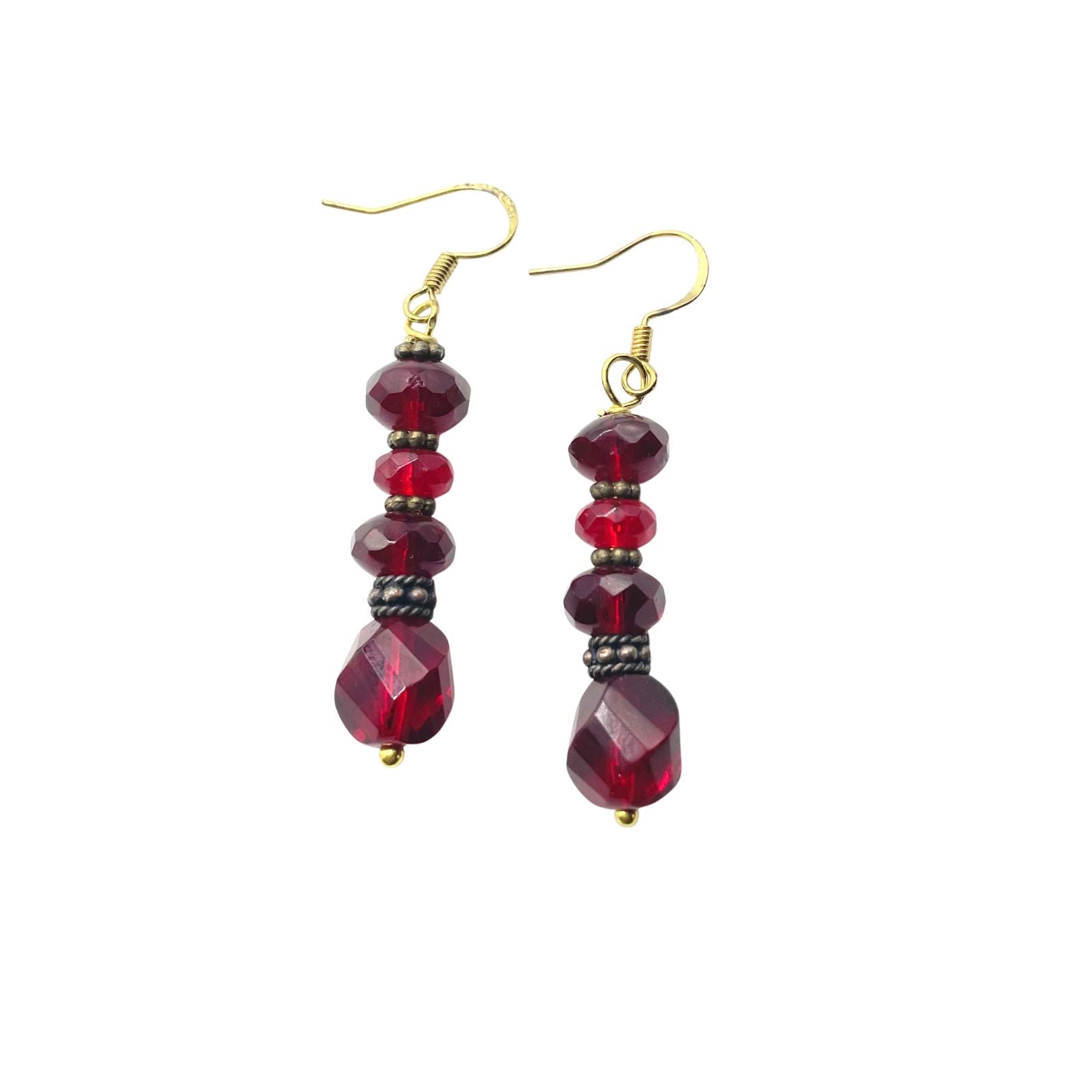 Amy Delson red beaded earrings