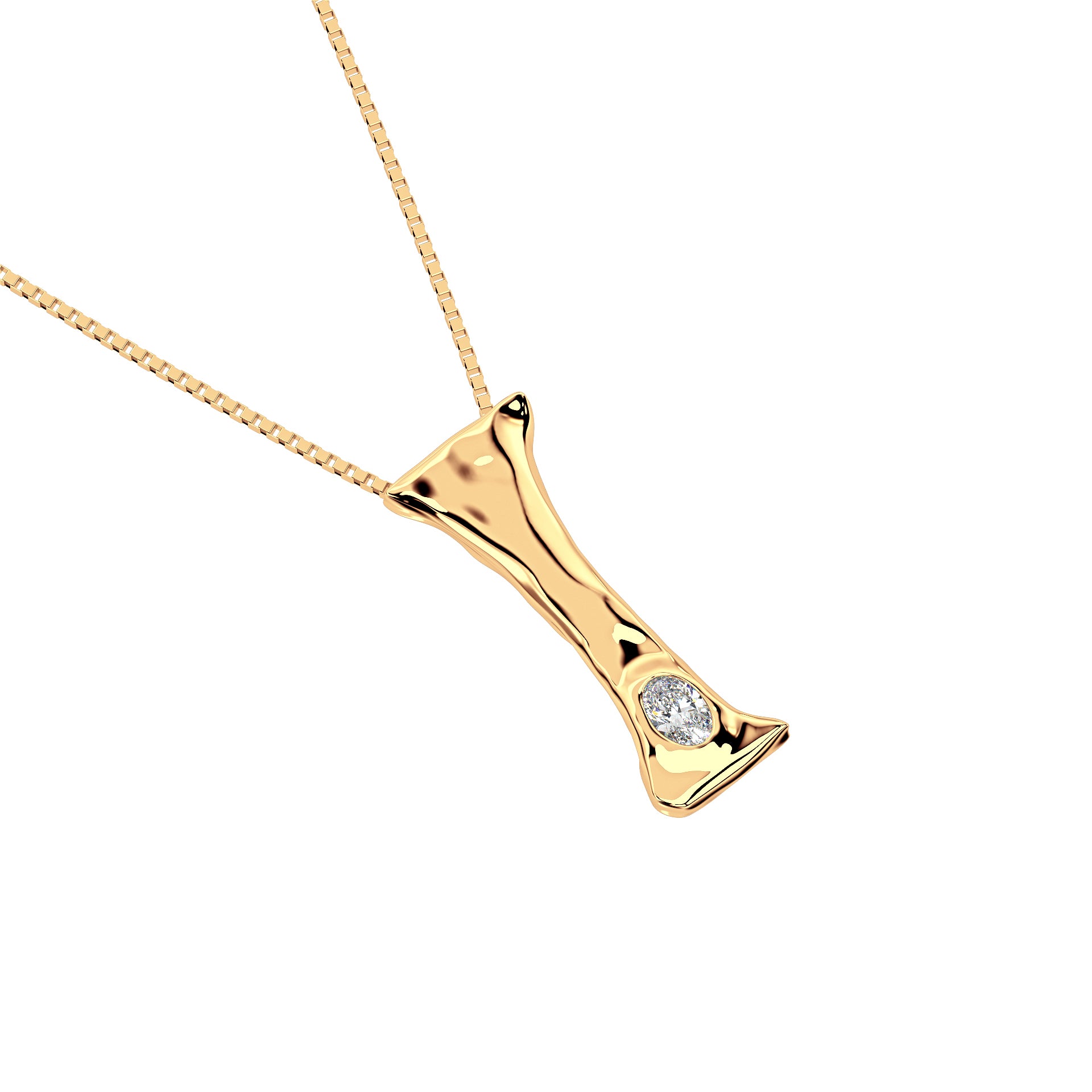 14k Gold with Lab Diamond Letter I Necklace by Amy Delson