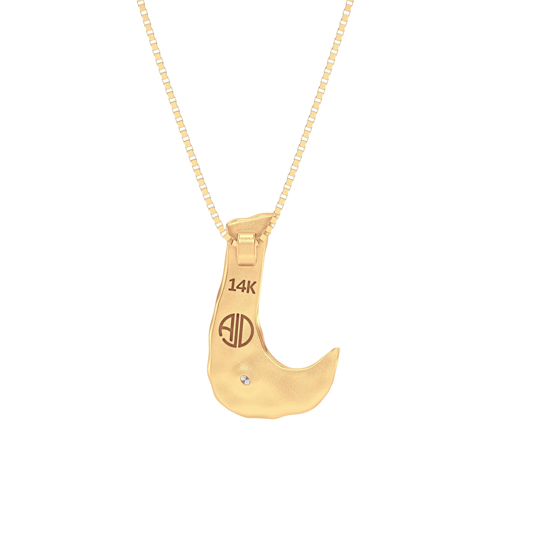 Letter J Necklace in 14K Gold with Oval Lab Diamond