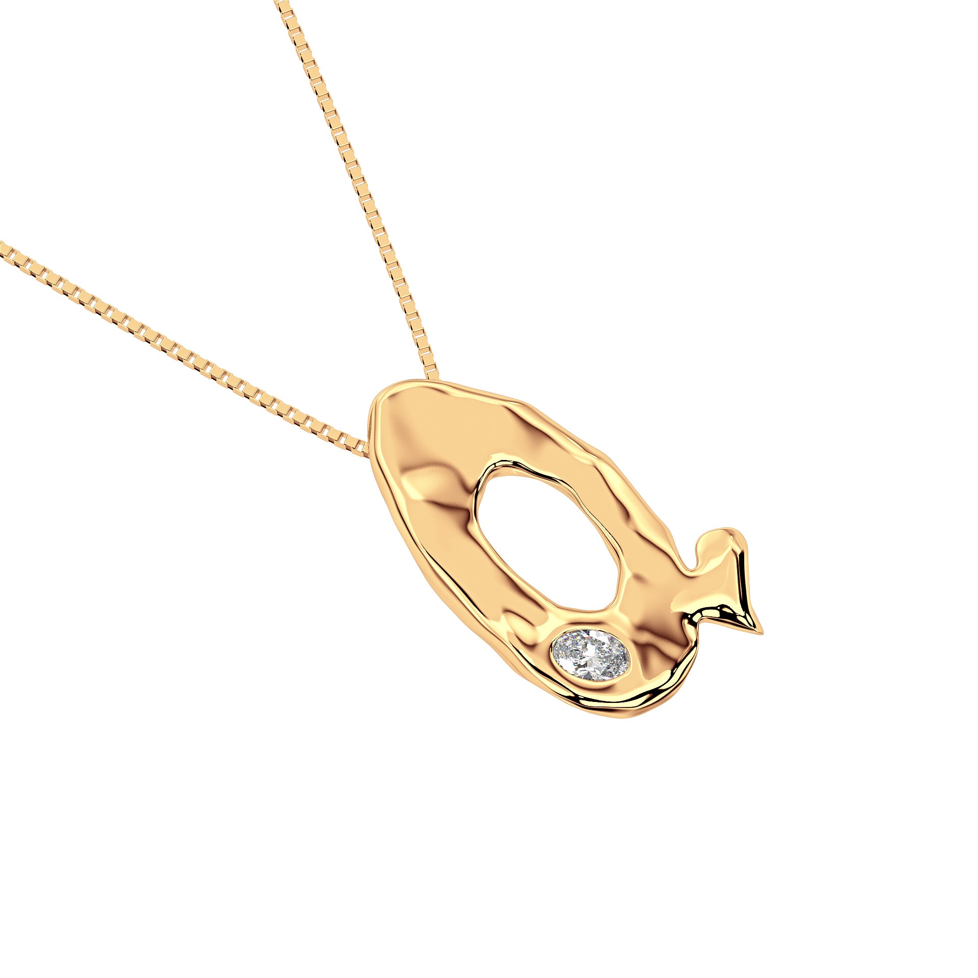 14k Gold with Lab Diamond Letter Q Necklace by Amy Delson