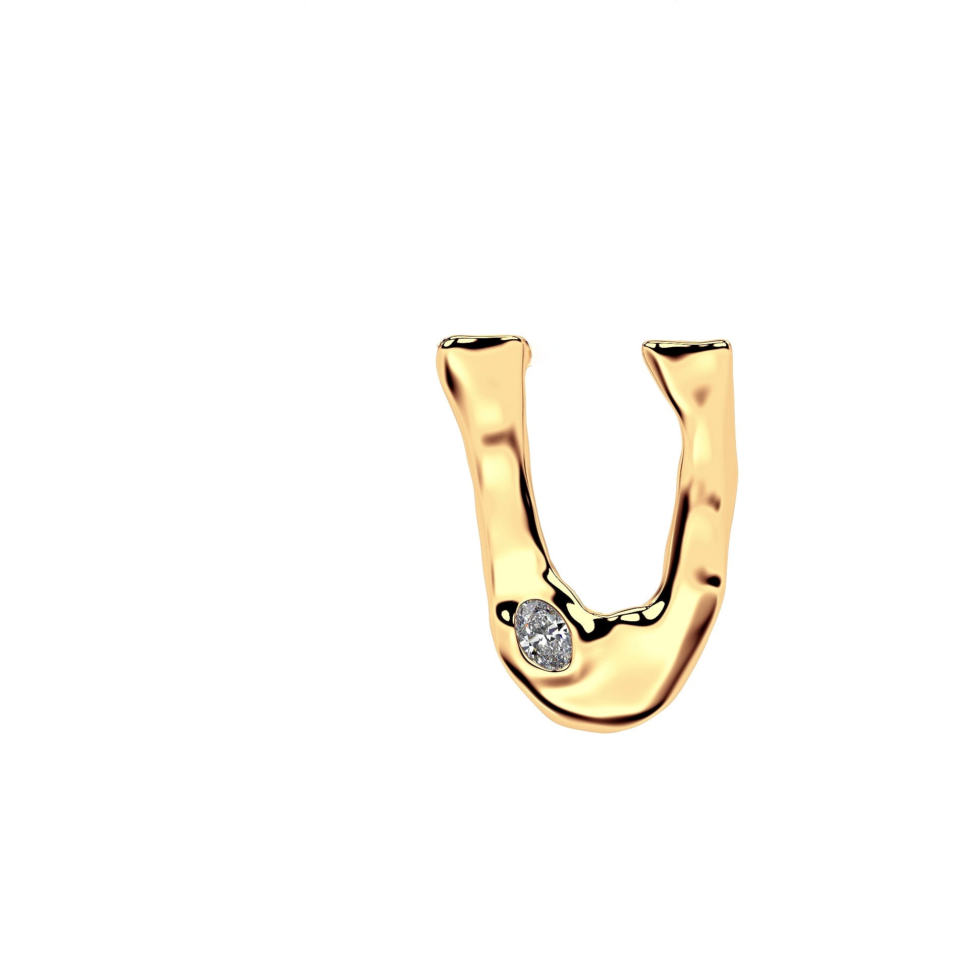 Letter U in 14k Gold by Amy Delson