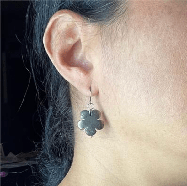 Daisy - Pyrite Flower Earrings