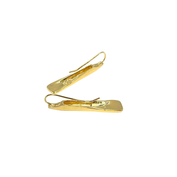 Golda - Gold Wedge Drop Earrings