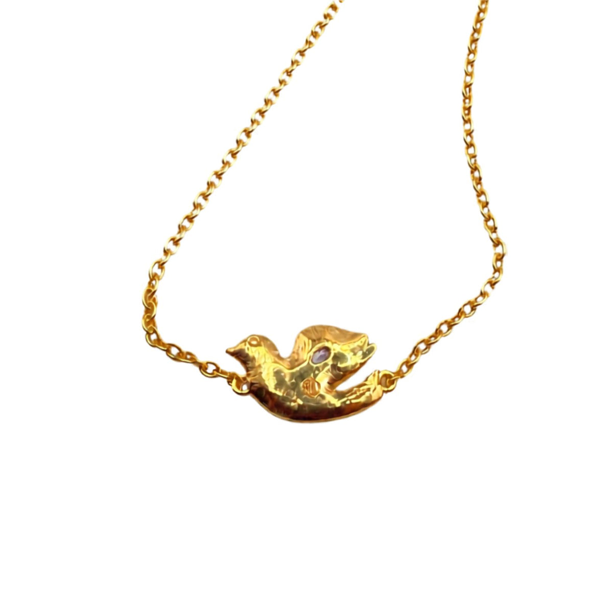 back of gold dove bracelet by Amy Delson