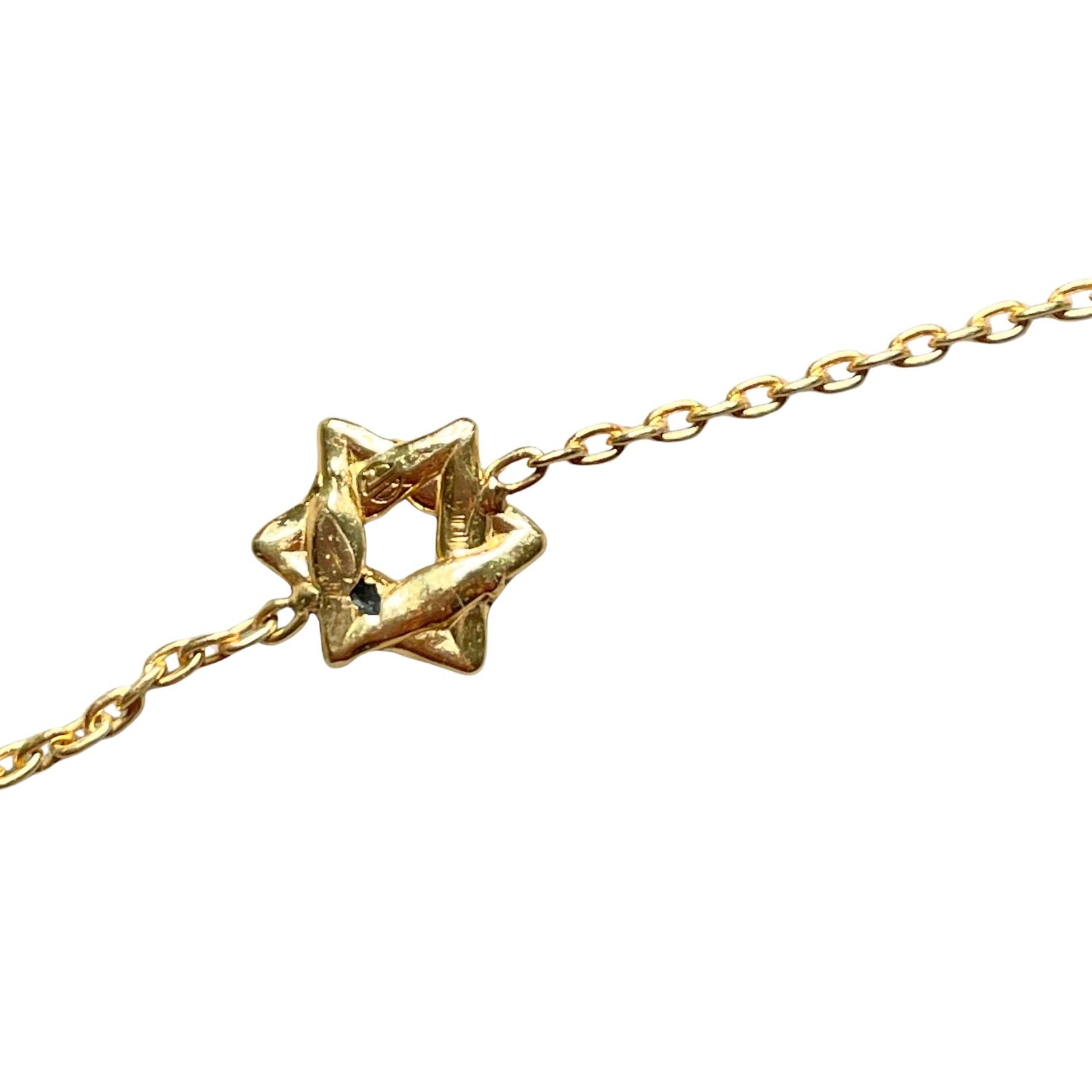 Backside of 18k Gold Vermeil Star of David Bracelet by Amy Delson showing the ADJ logo