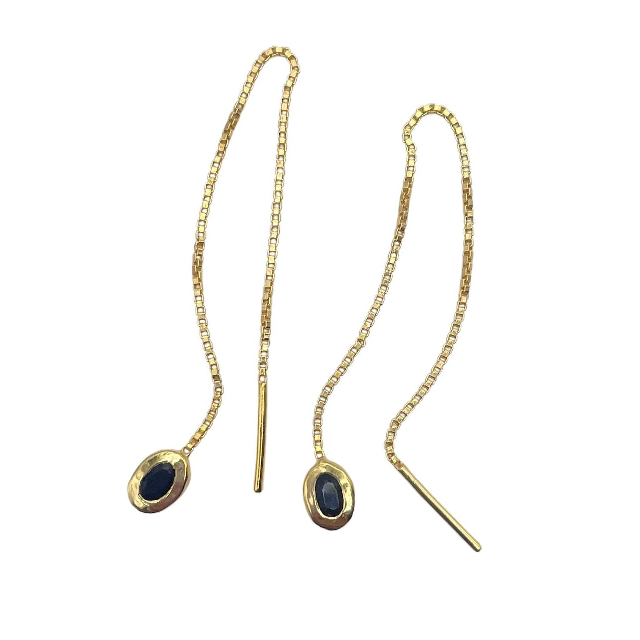Black onyx gold vermeil threaders by Amy Delson