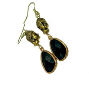 Buddha - Black Crystal Earrings