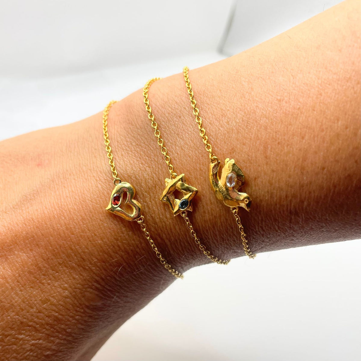 Davida - London Blue Topaz Star of David Bracelet in 18k Gold Vermeil