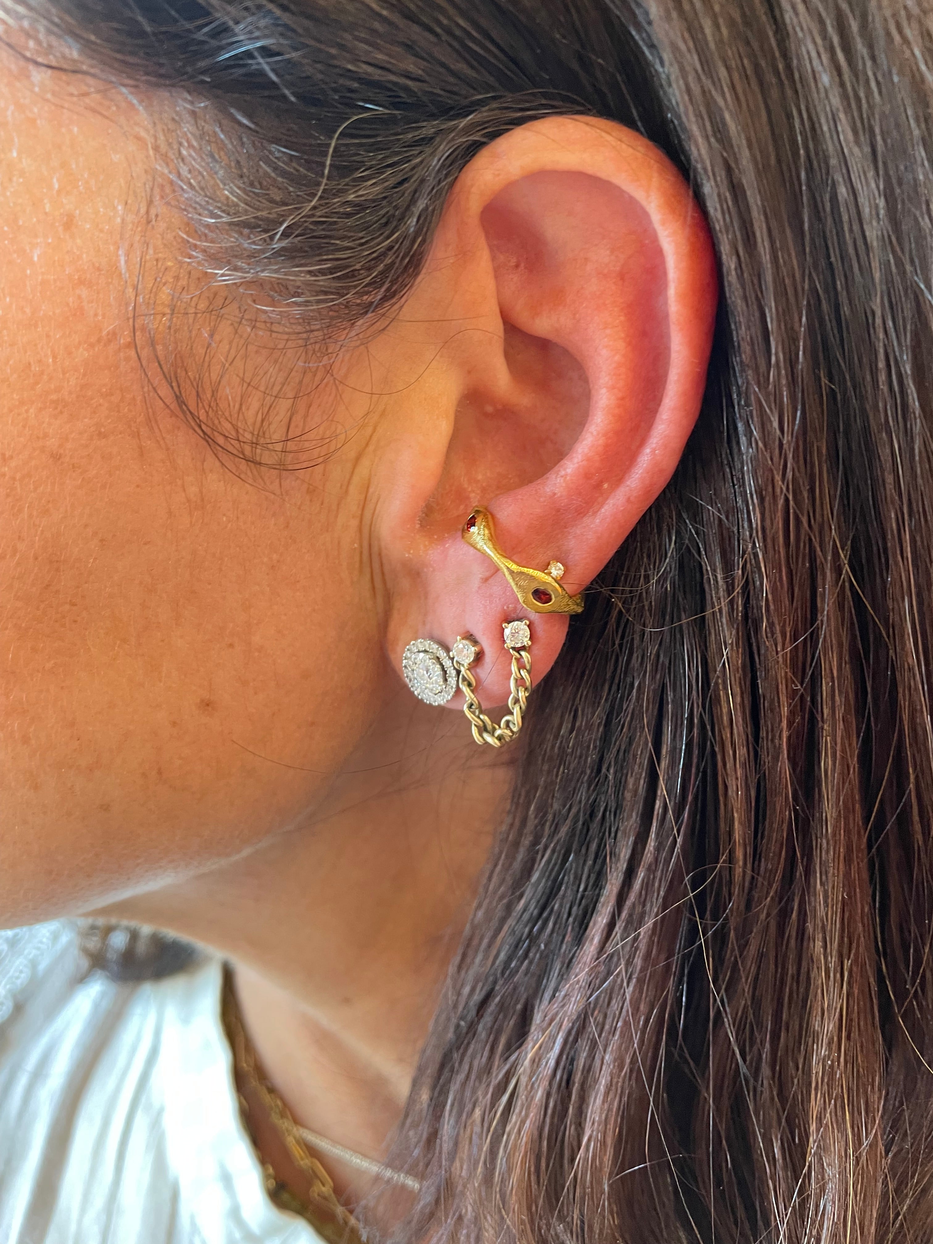 Garnet gold ear cuff by Amy Delson