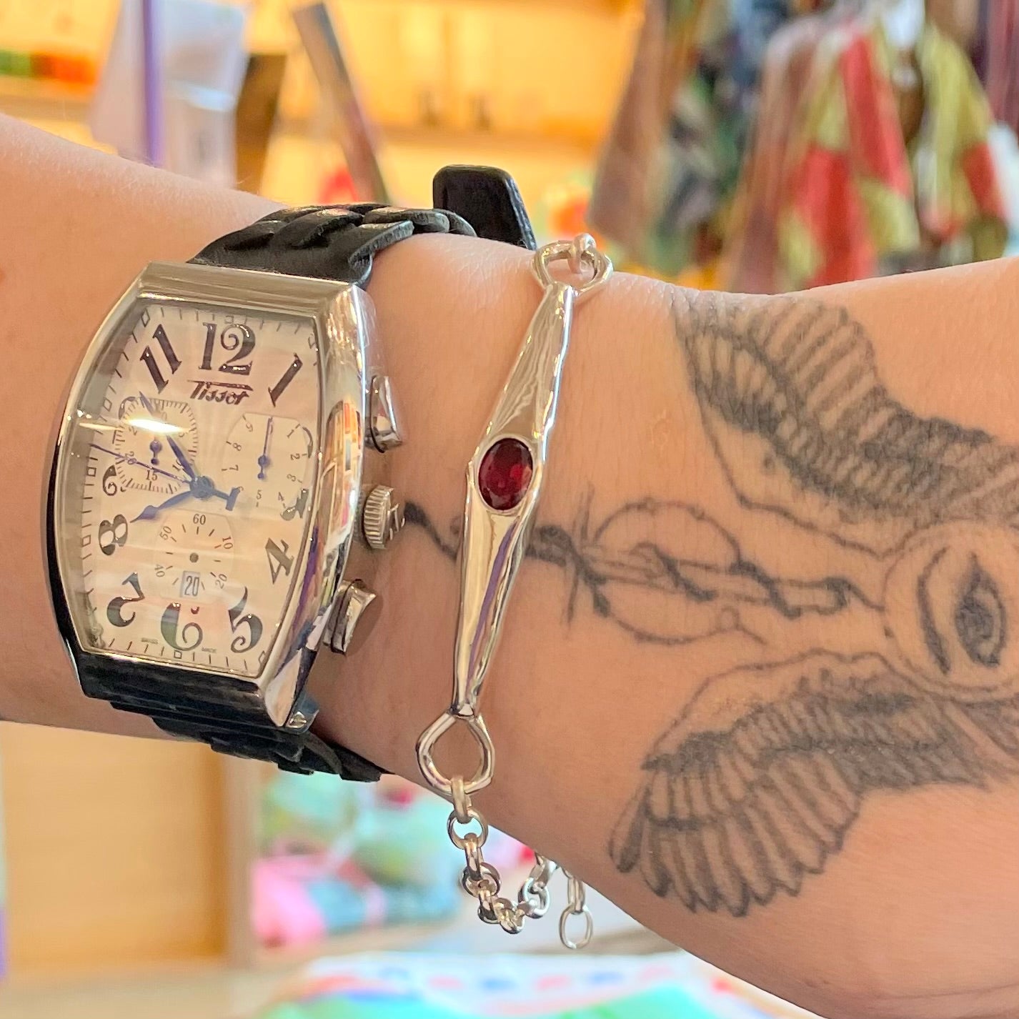 Amy Delson Garnet Siler Bracelet